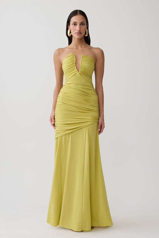 Kaiydo Gathered Centre Wire Maxi Dress - Orchard Moss