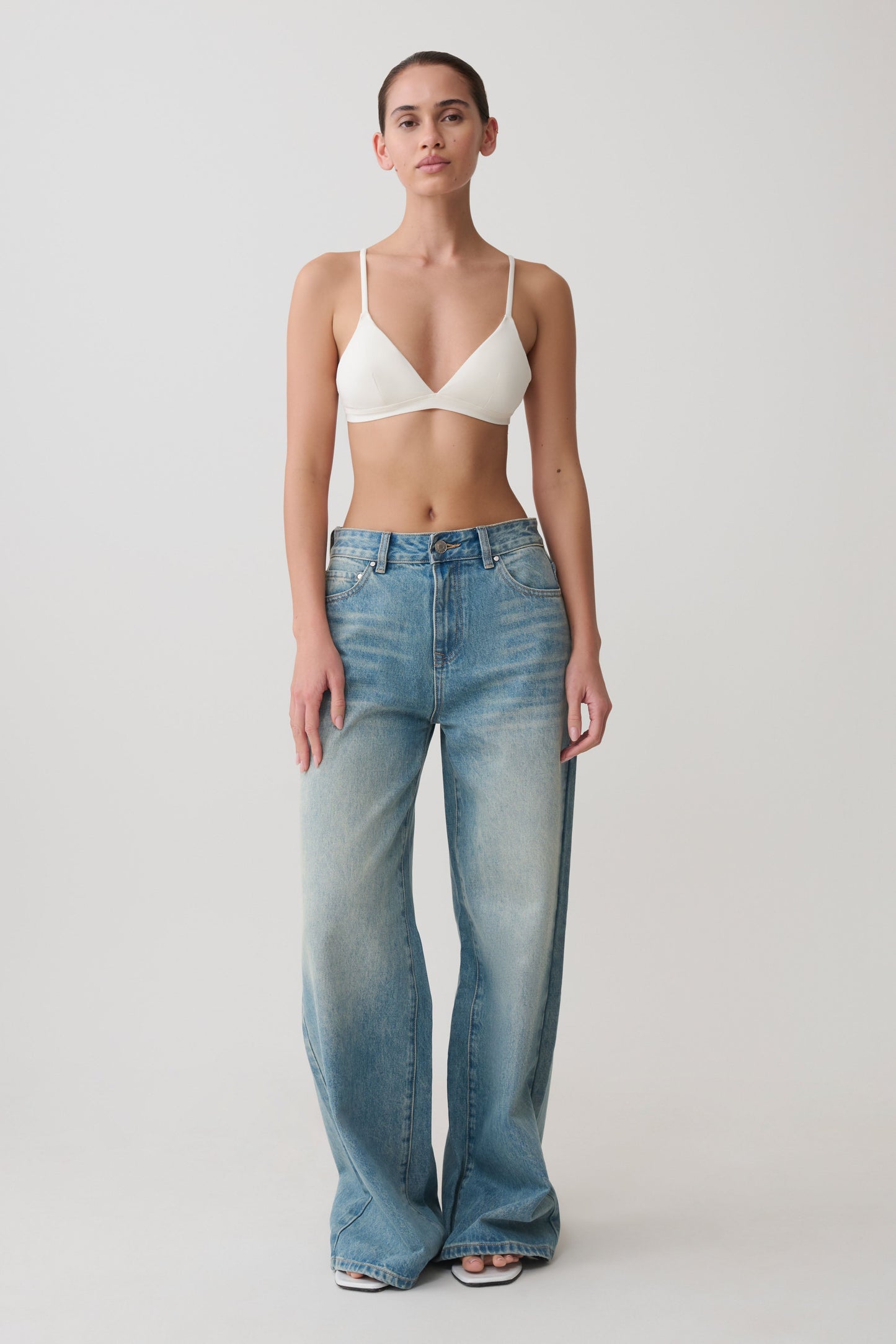 Kels Micro Triangle Bralette - White