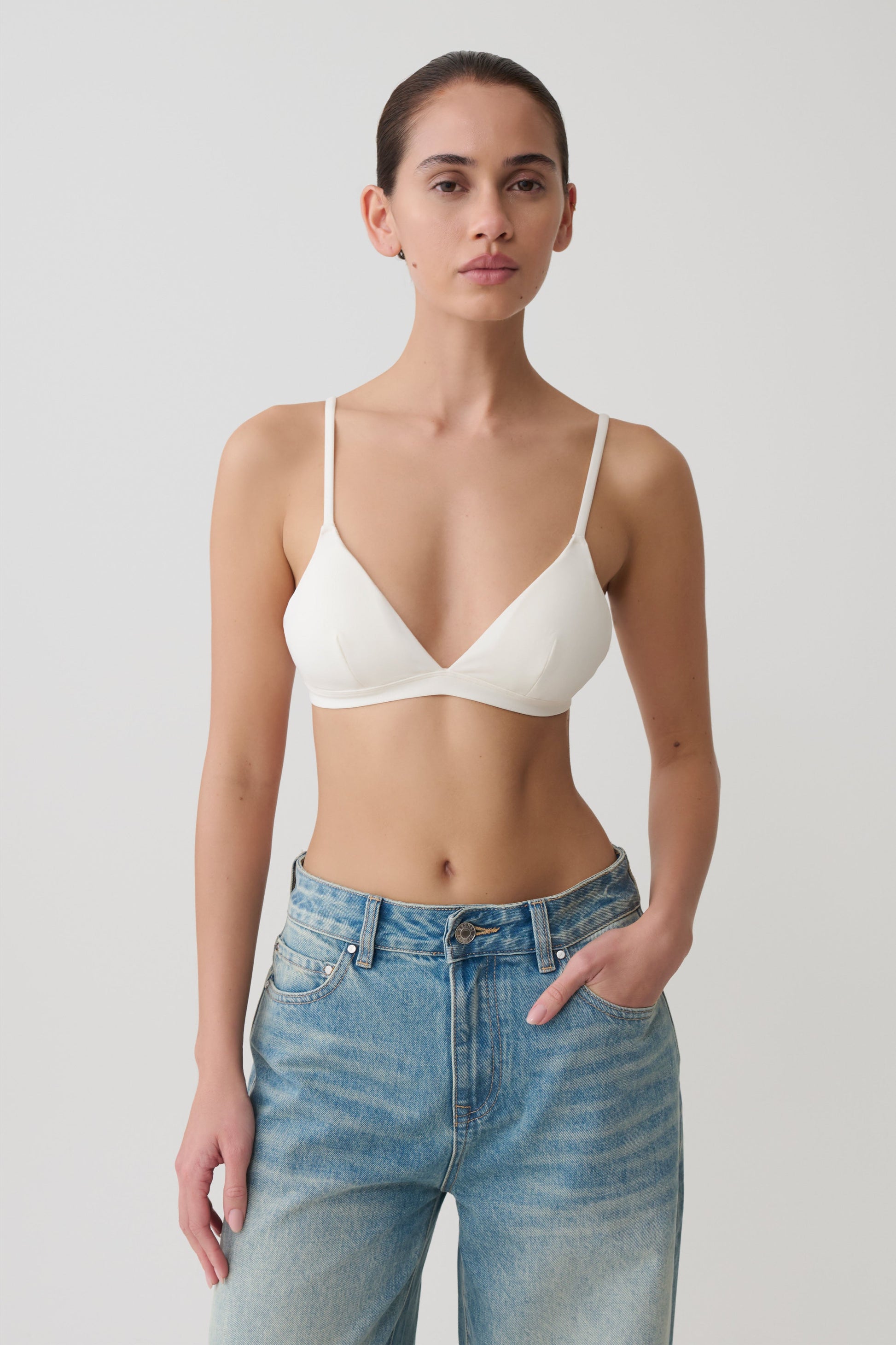 Kels Micro Triangle Bralette - White #4