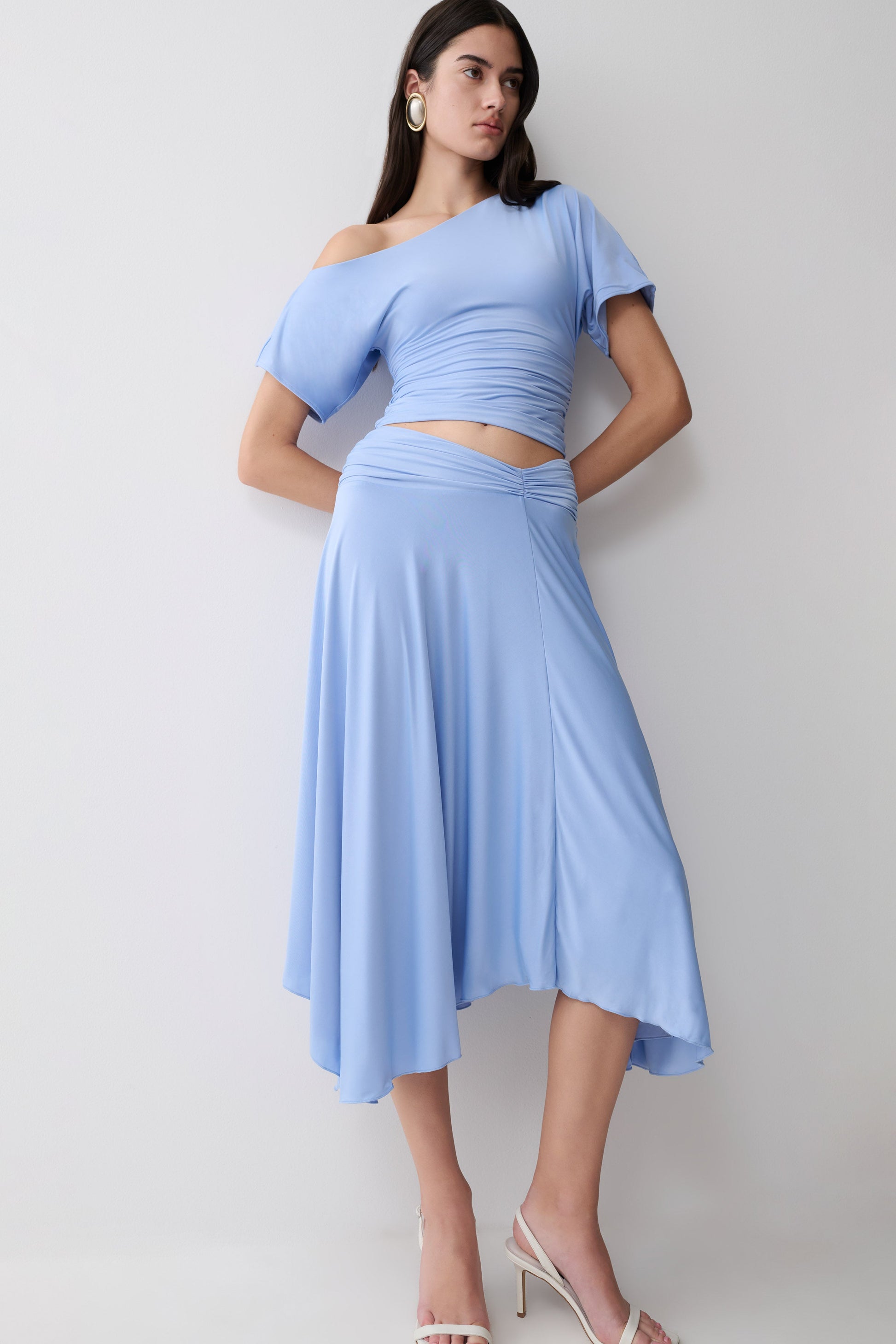 Luu Slinky Midi Skirt - Sea Blue #4