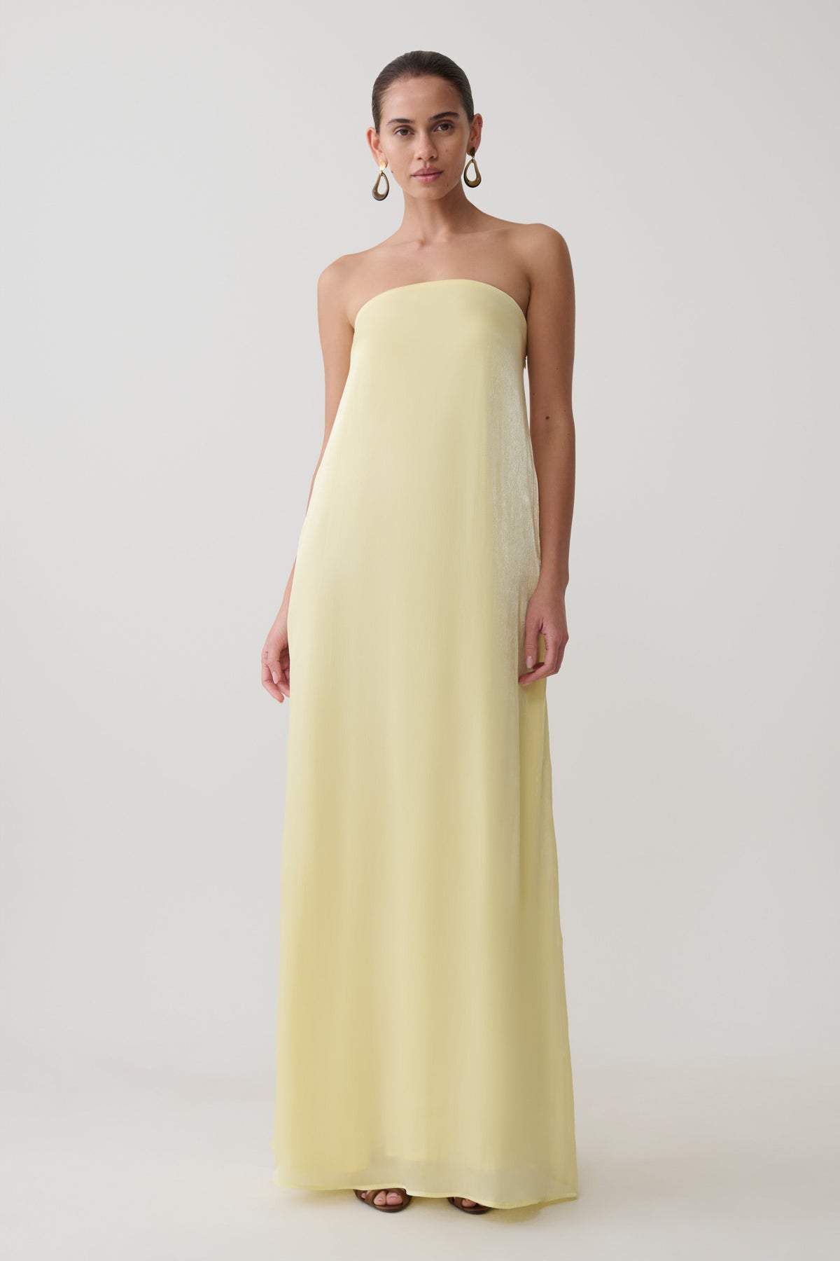 Olivia Strapless Maxi Dress - Lemon #8
