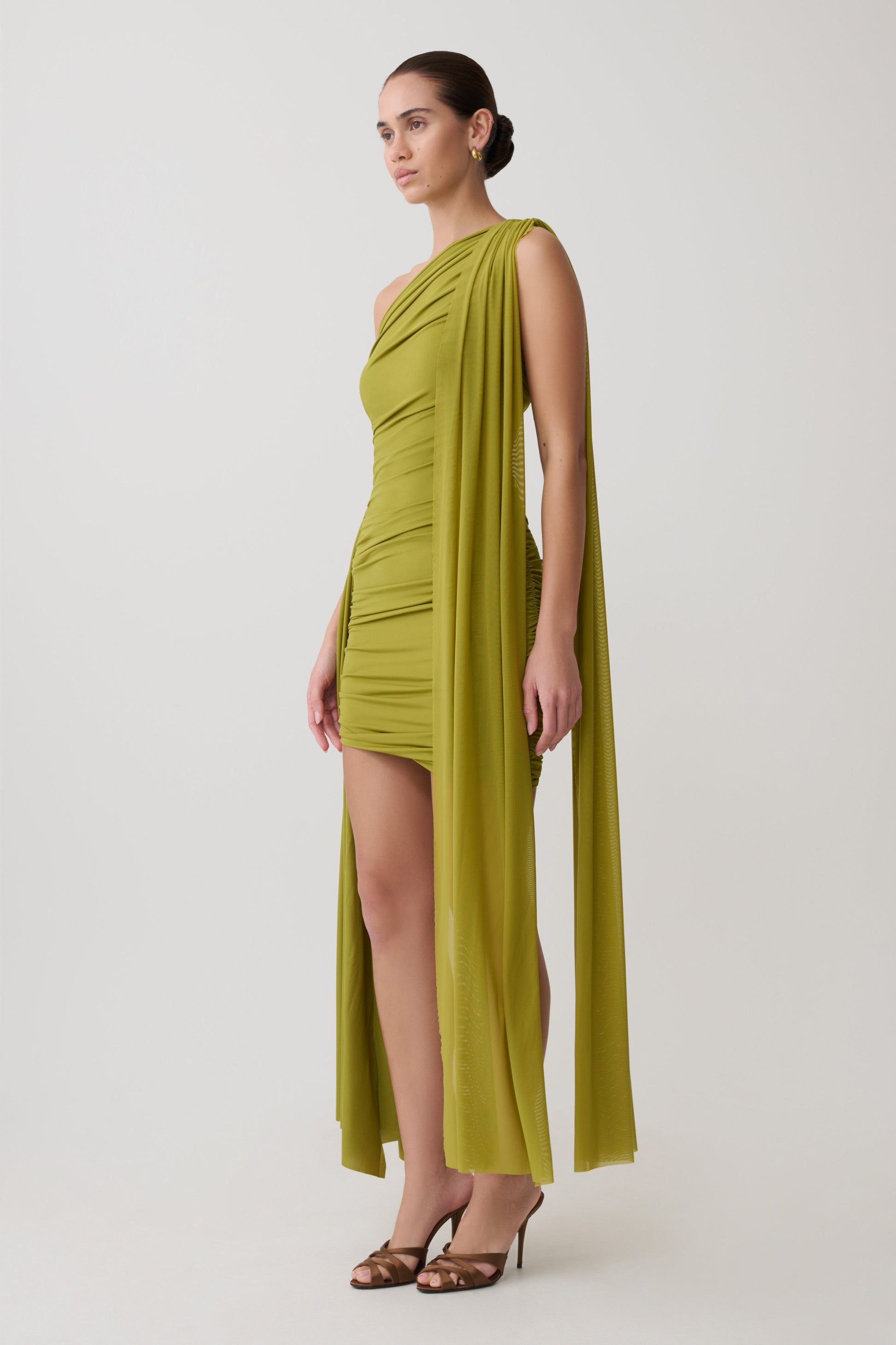 Asher Mini Dress - Olive #4