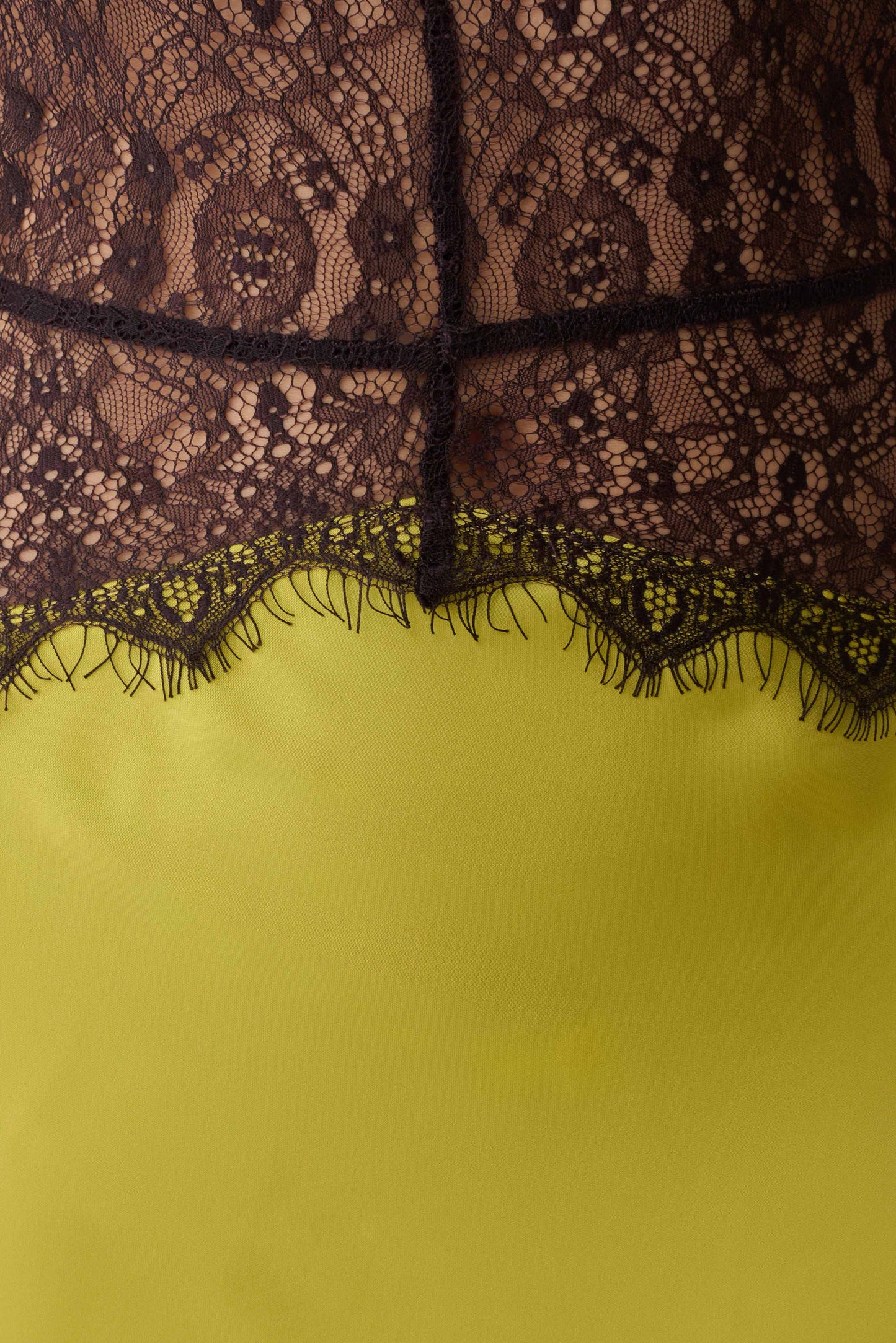 Dinah Lace And Satin Maxi Dress - Chartreuse