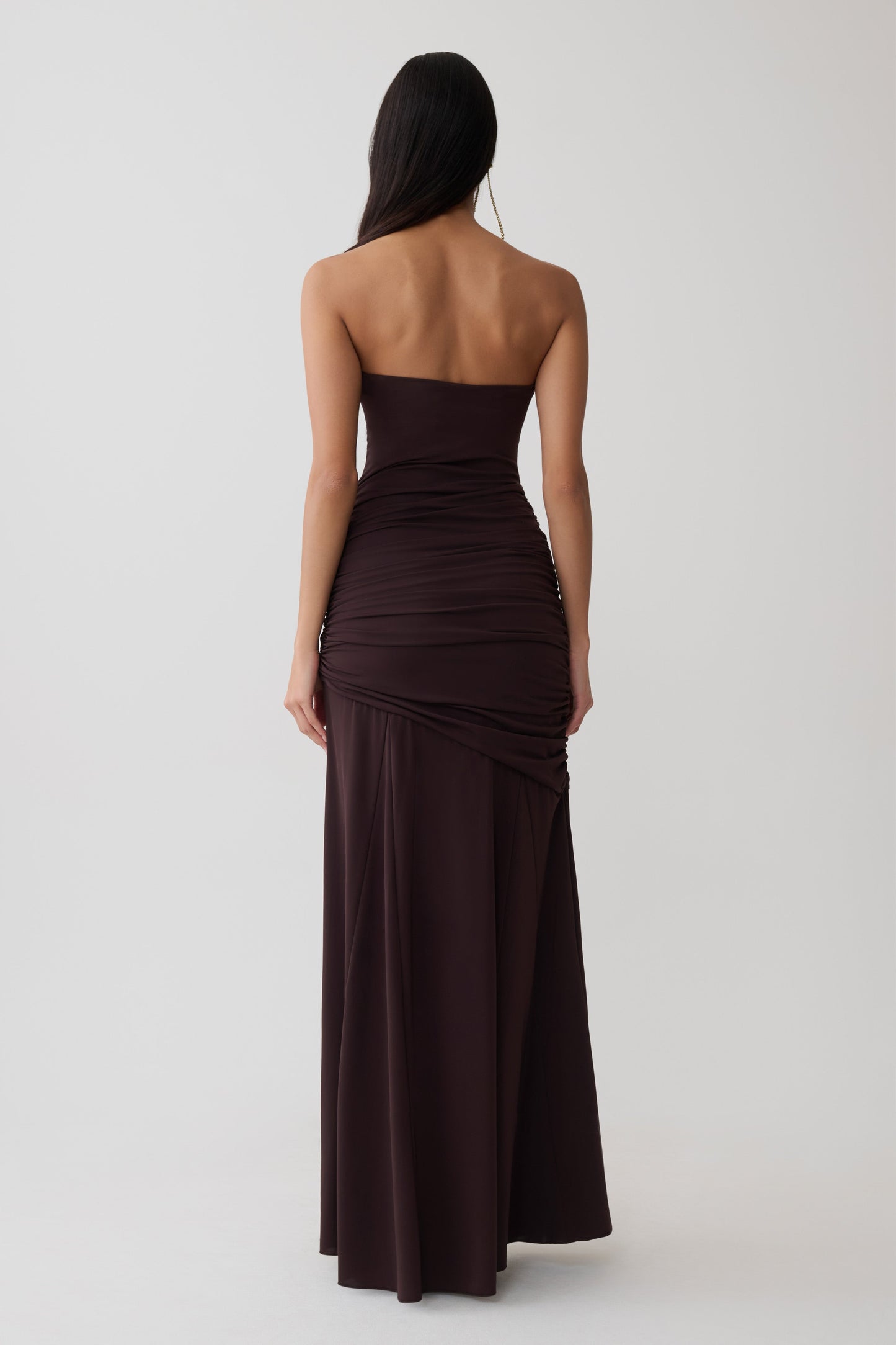 Kaiydo Gathered Centre Wire Maxi Dress - Chocolate