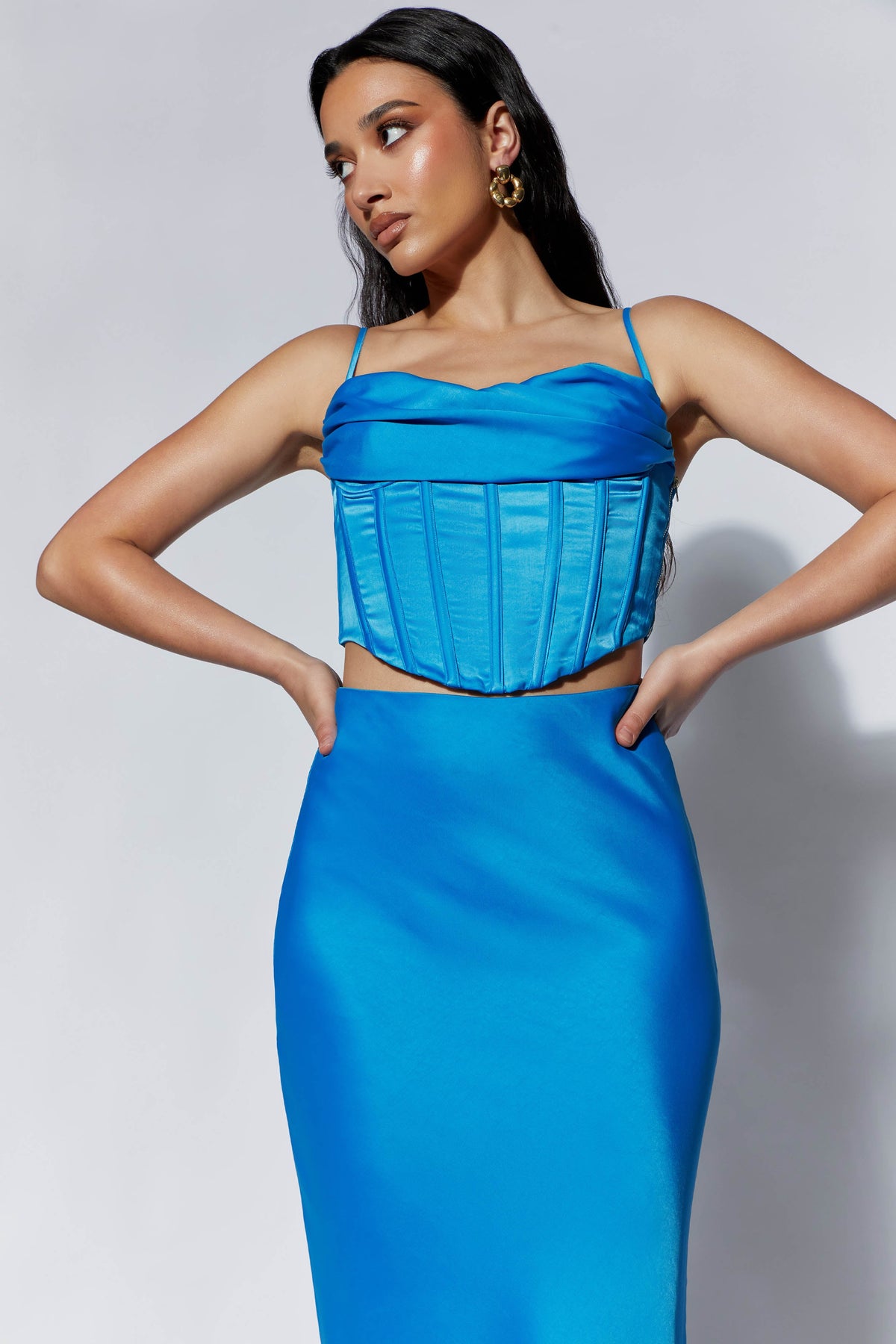 Cyra Corset Top - Azure Blue #5