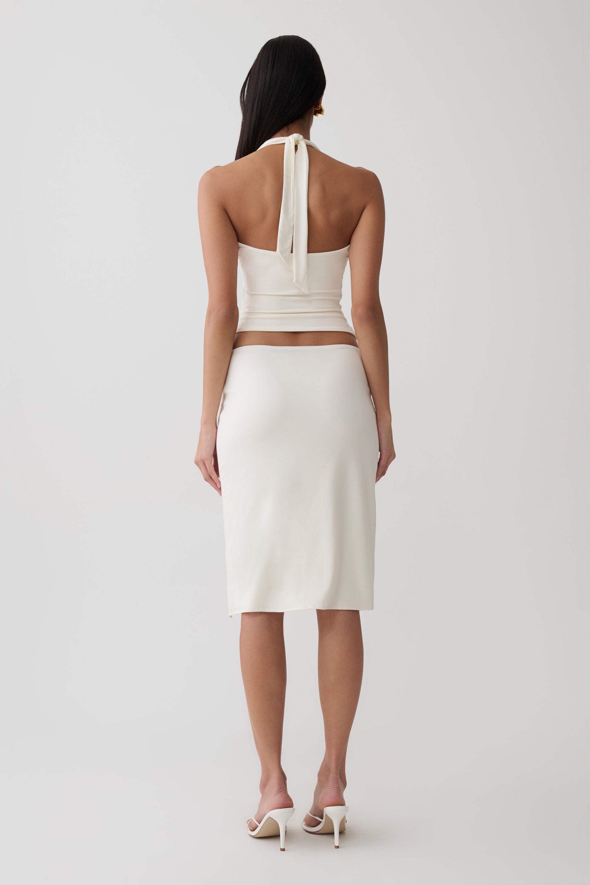 Daine Peached Jersey Halter Top - Ivory #5