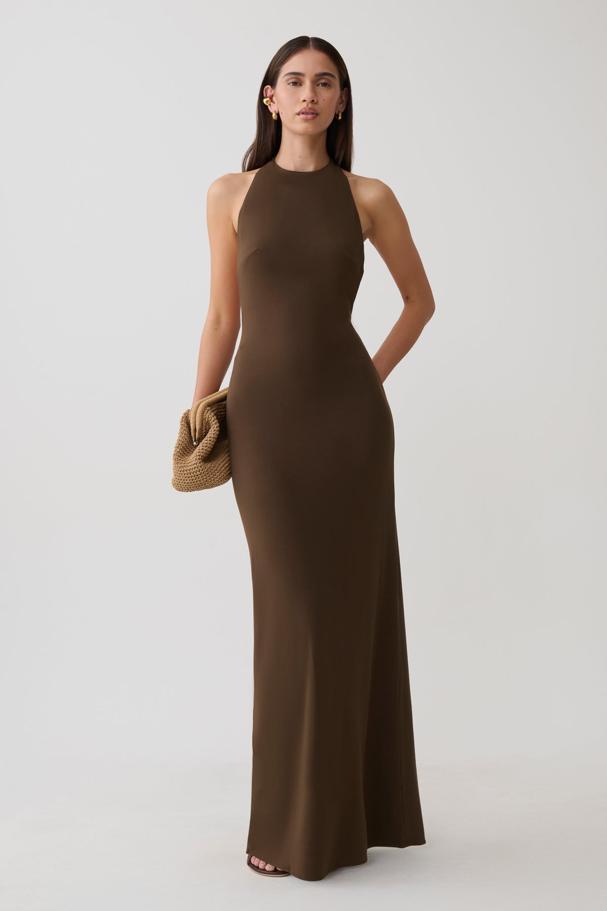 Halley Back T-Strap Maxi Dress - Chocolate #6