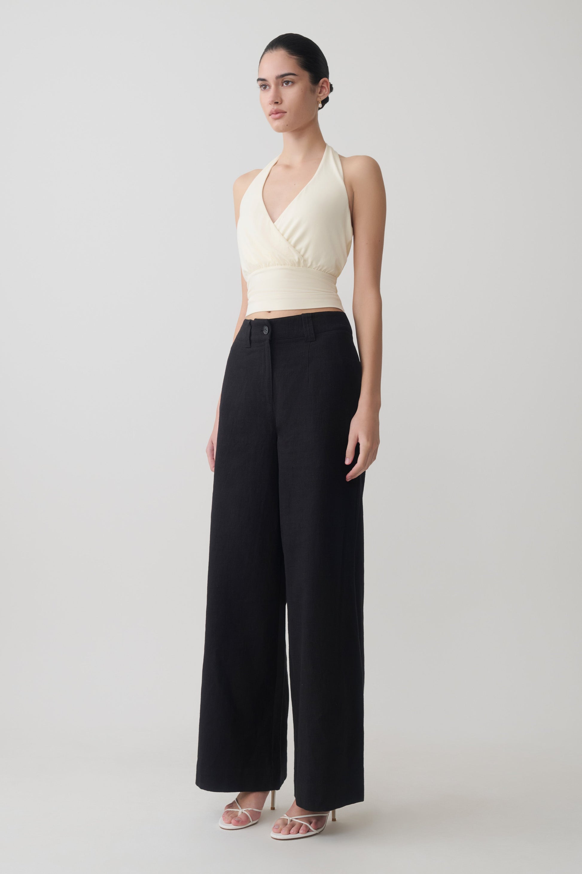 Jina Draped Halter Top - Ivory #4