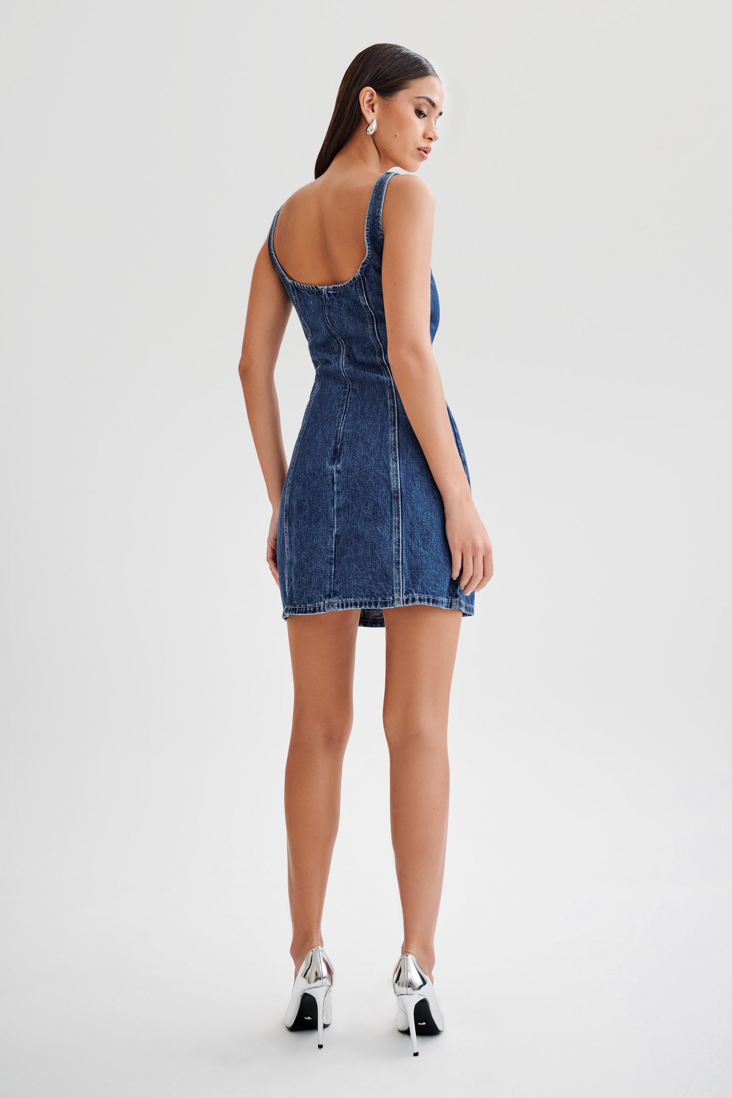 Rue Denim Mini Dress - Dark Blue