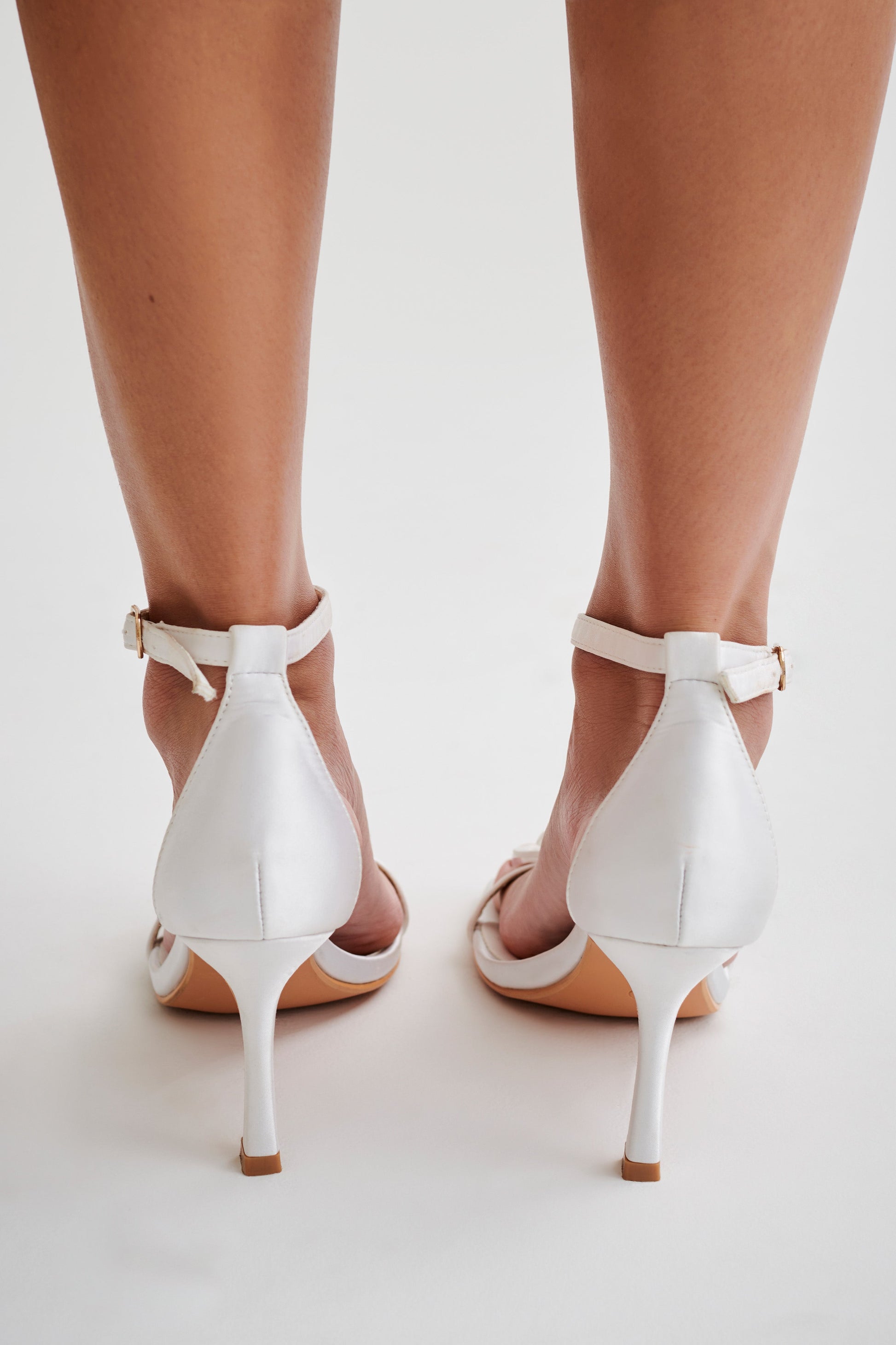 Lara Rose Satin Heel - White #5