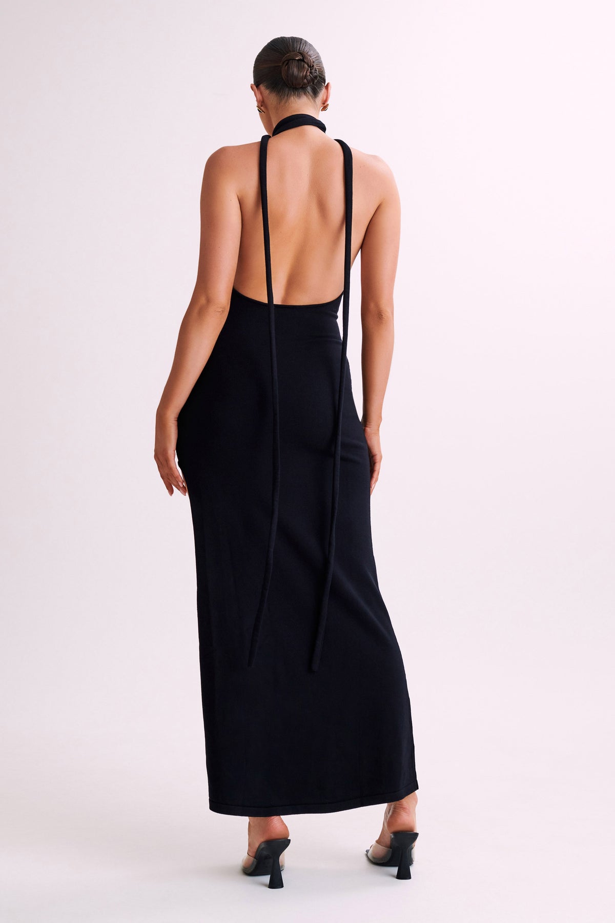 Koko Knit Maxi Dress With Split - Black #2