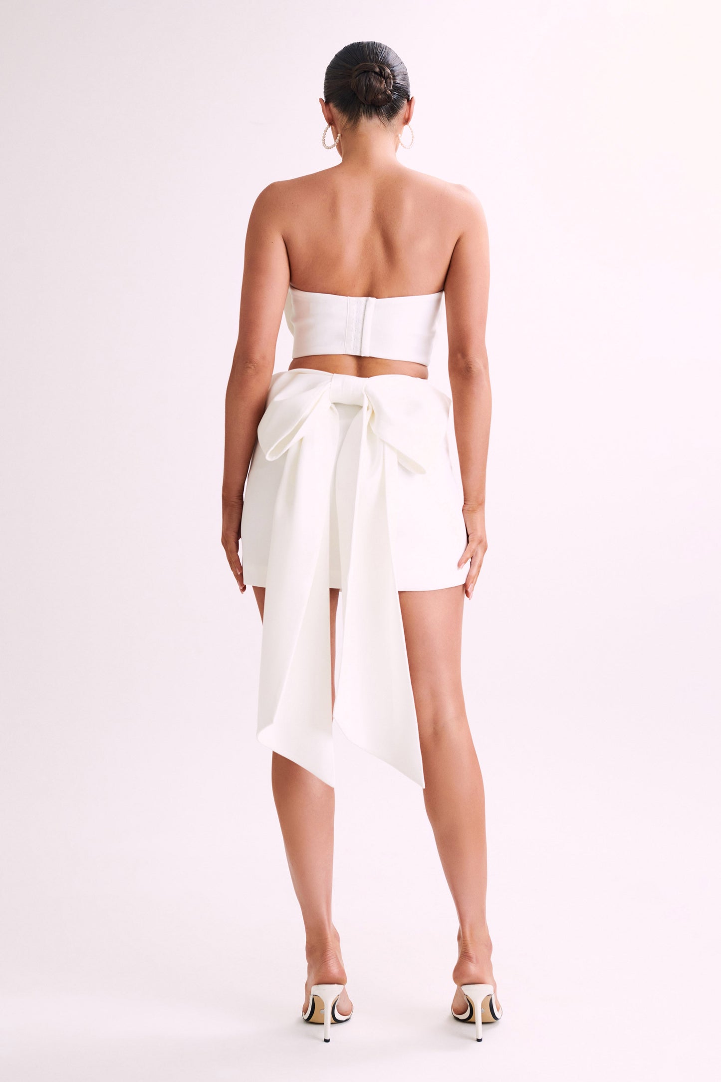 Katie Bow Crop Top - White