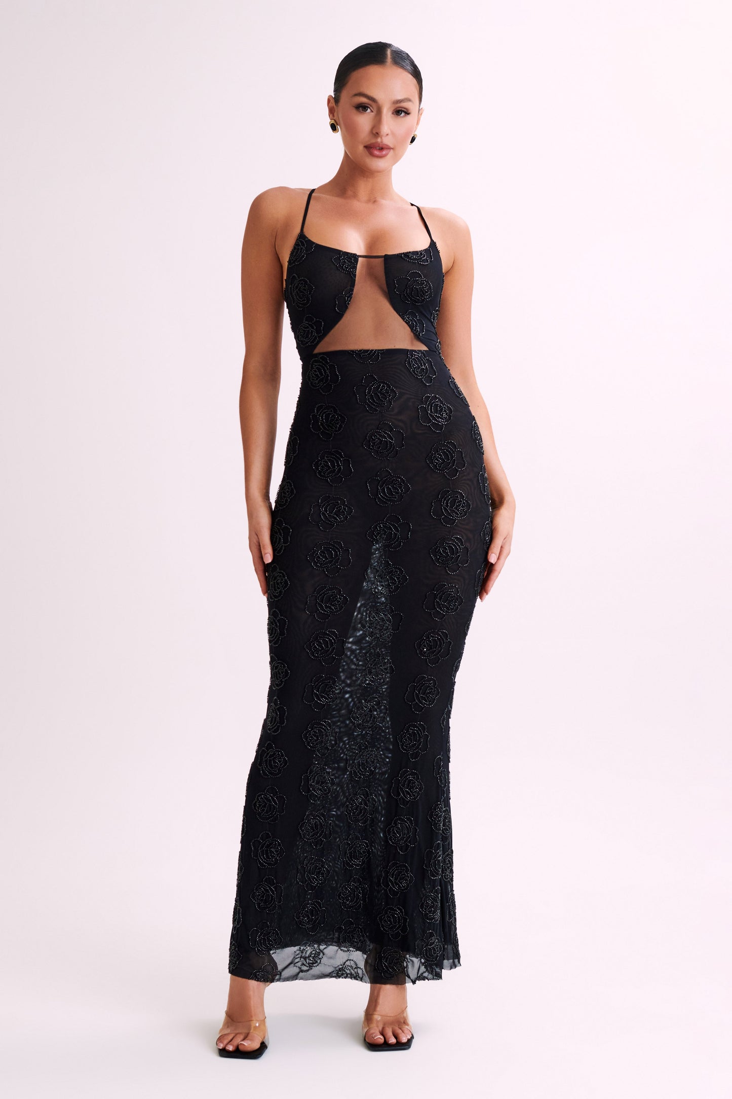 Kathy Rose Beaded Maxi Dress - Black