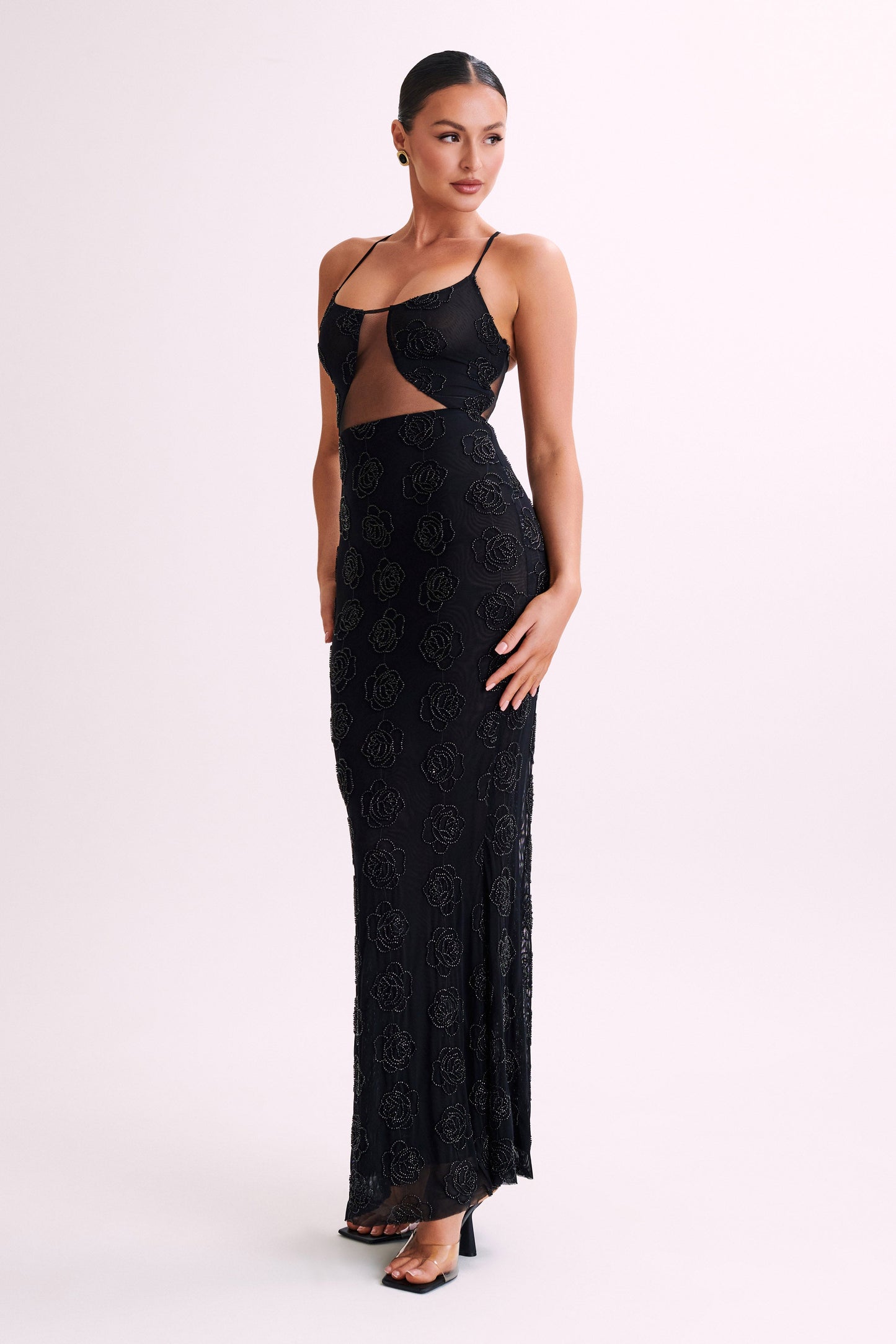 Kathy Rose Beaded Maxi Dress - Black