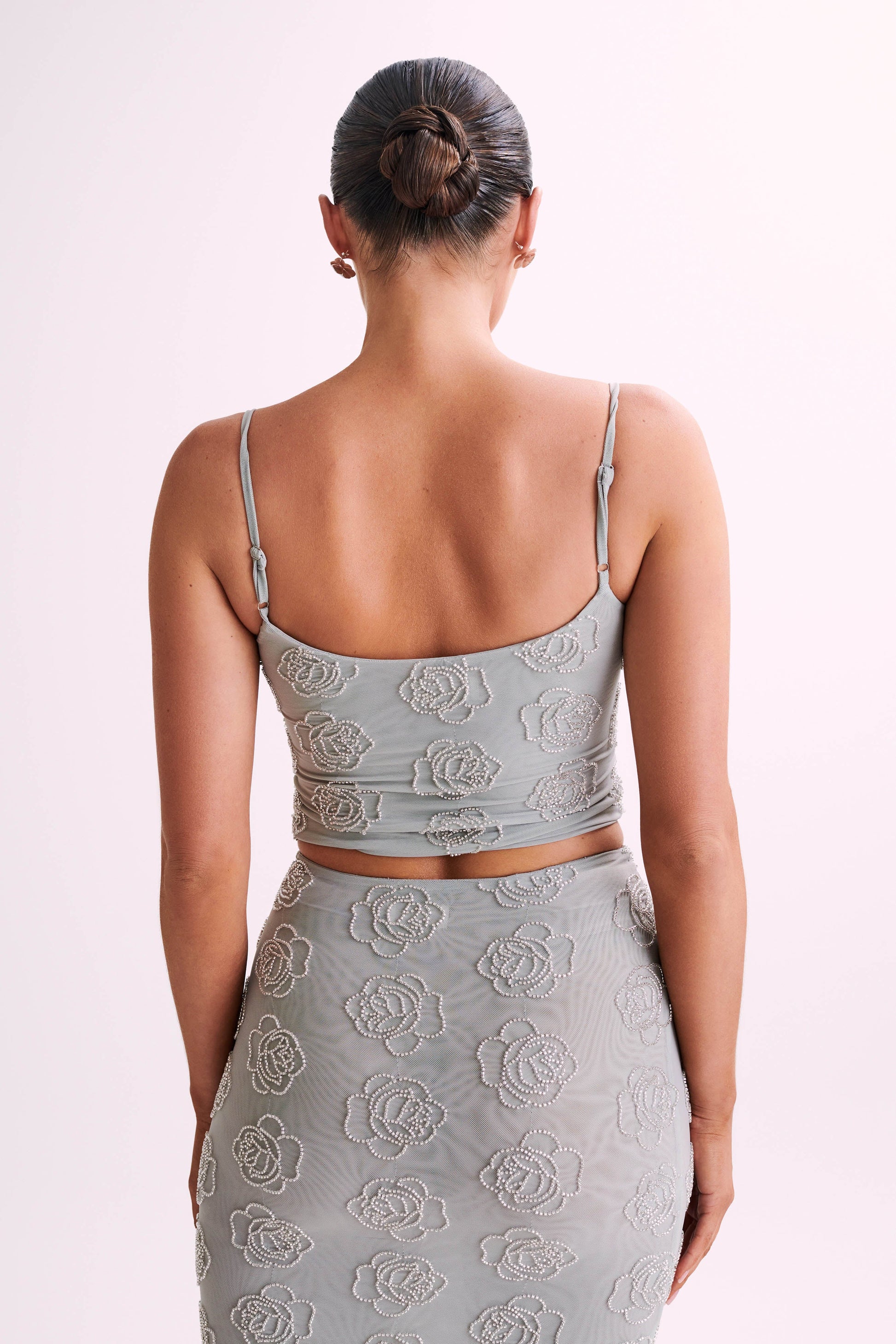 Greta Rose Beaded Camisole - Silver #3