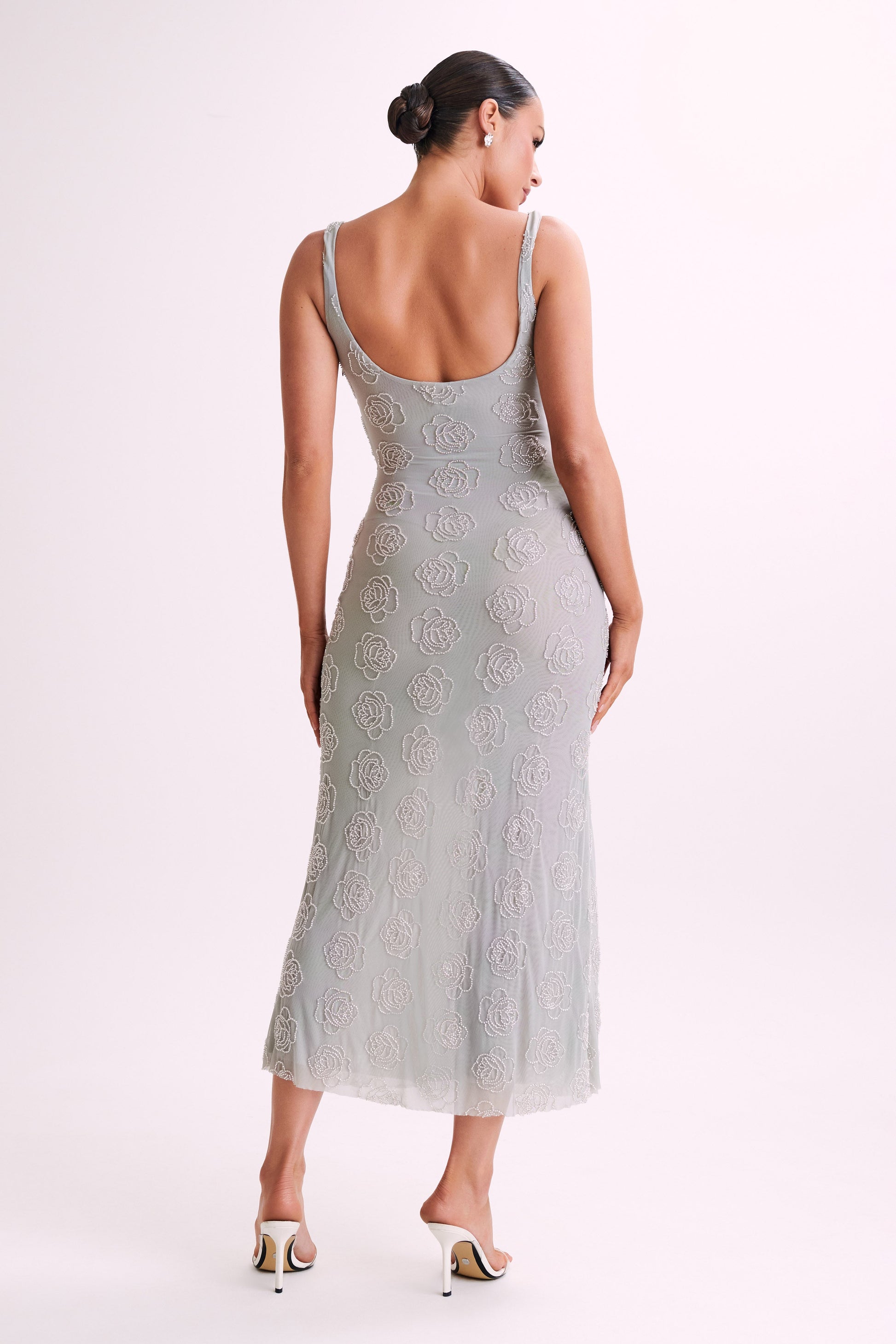 Nylah Rose Beaded Maxi Dress - Silver #5
