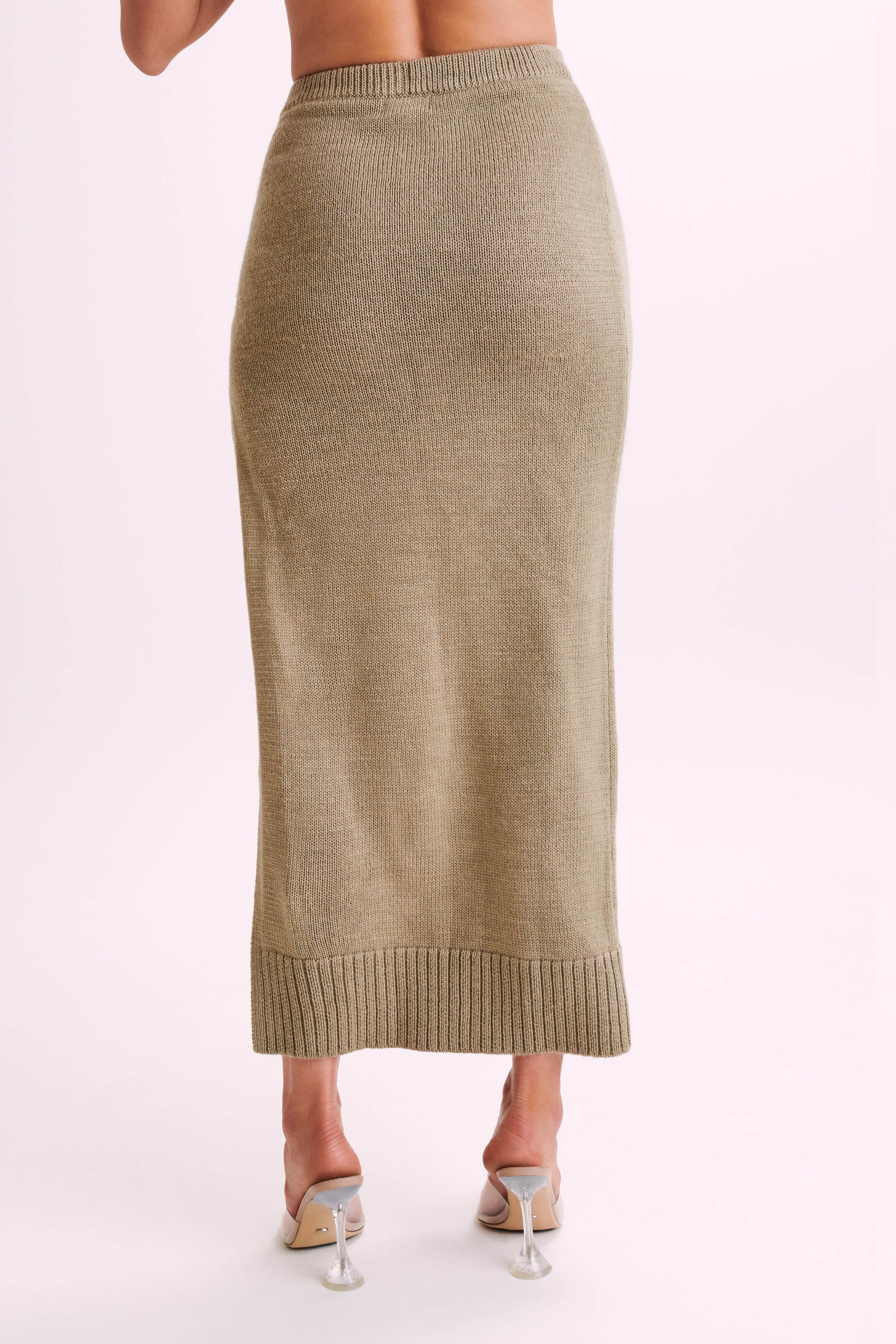 Brittany Knit Midi Skirt - Taupe #3
