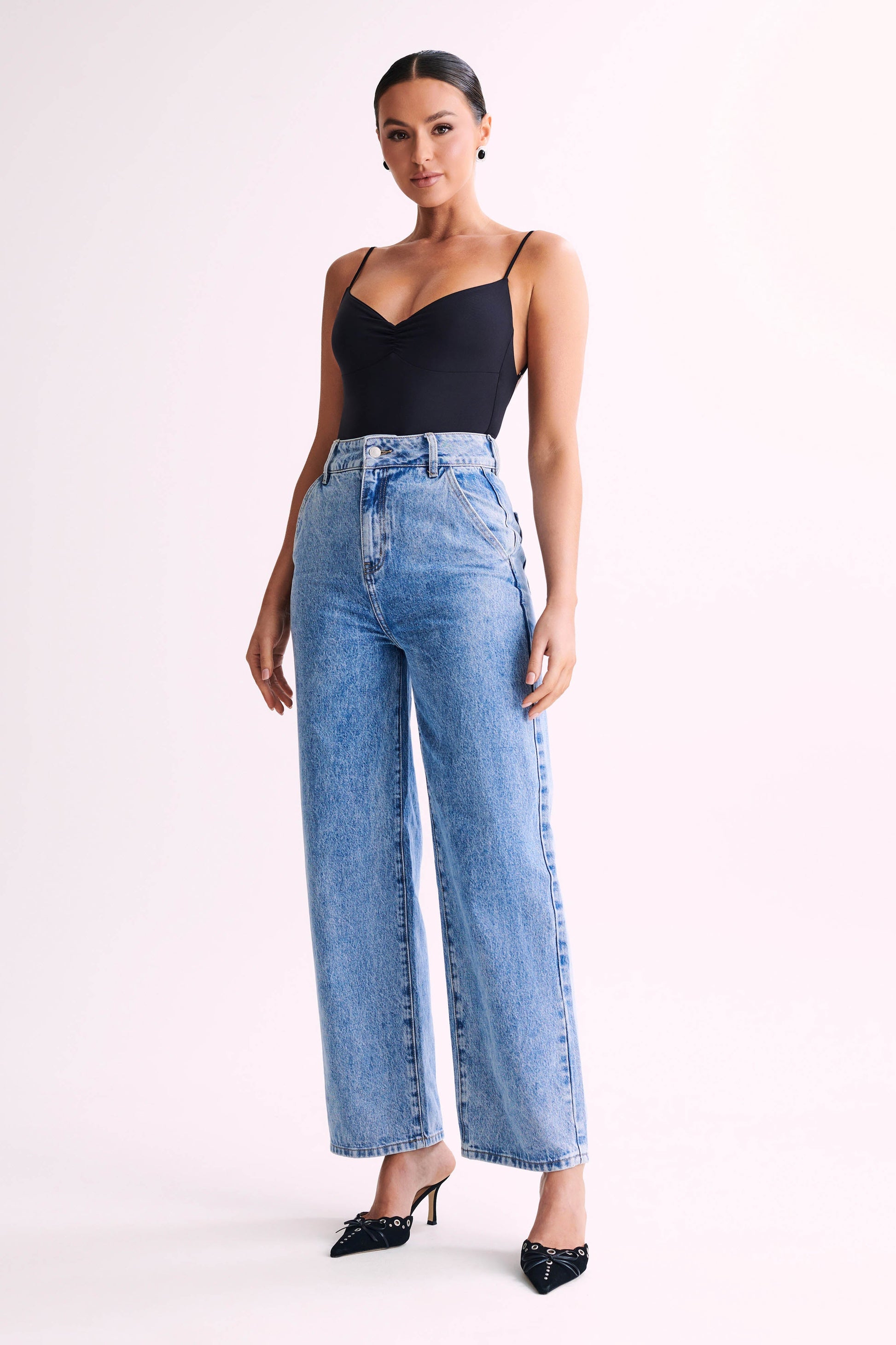 Leah Recycled Nylon Backless Bodysuit - Black #5