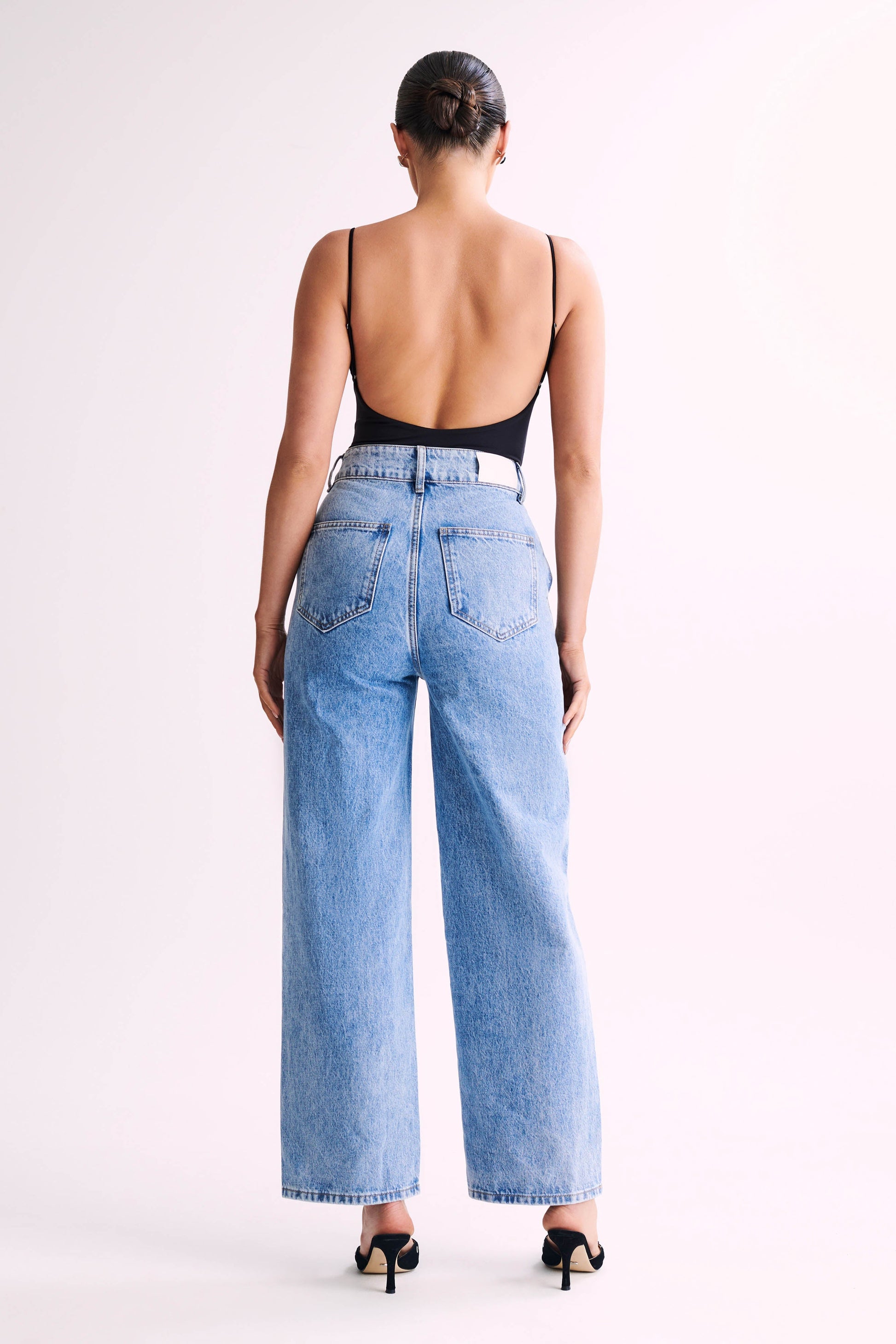 Leah Recycled Nylon Backless Bodysuit - Black #6