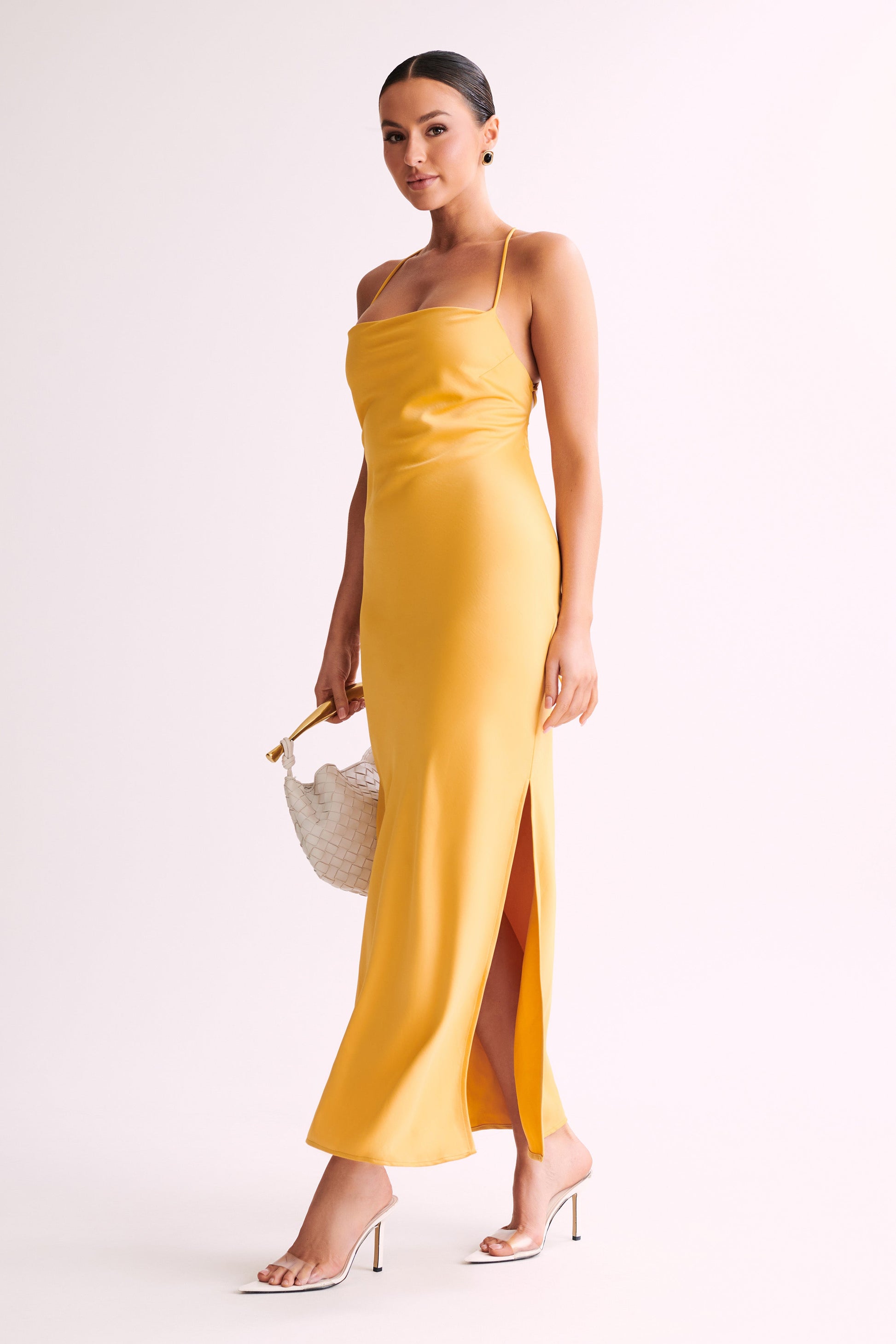 Sydney Straight Neck Slip Maxi Dress - Yellow #4