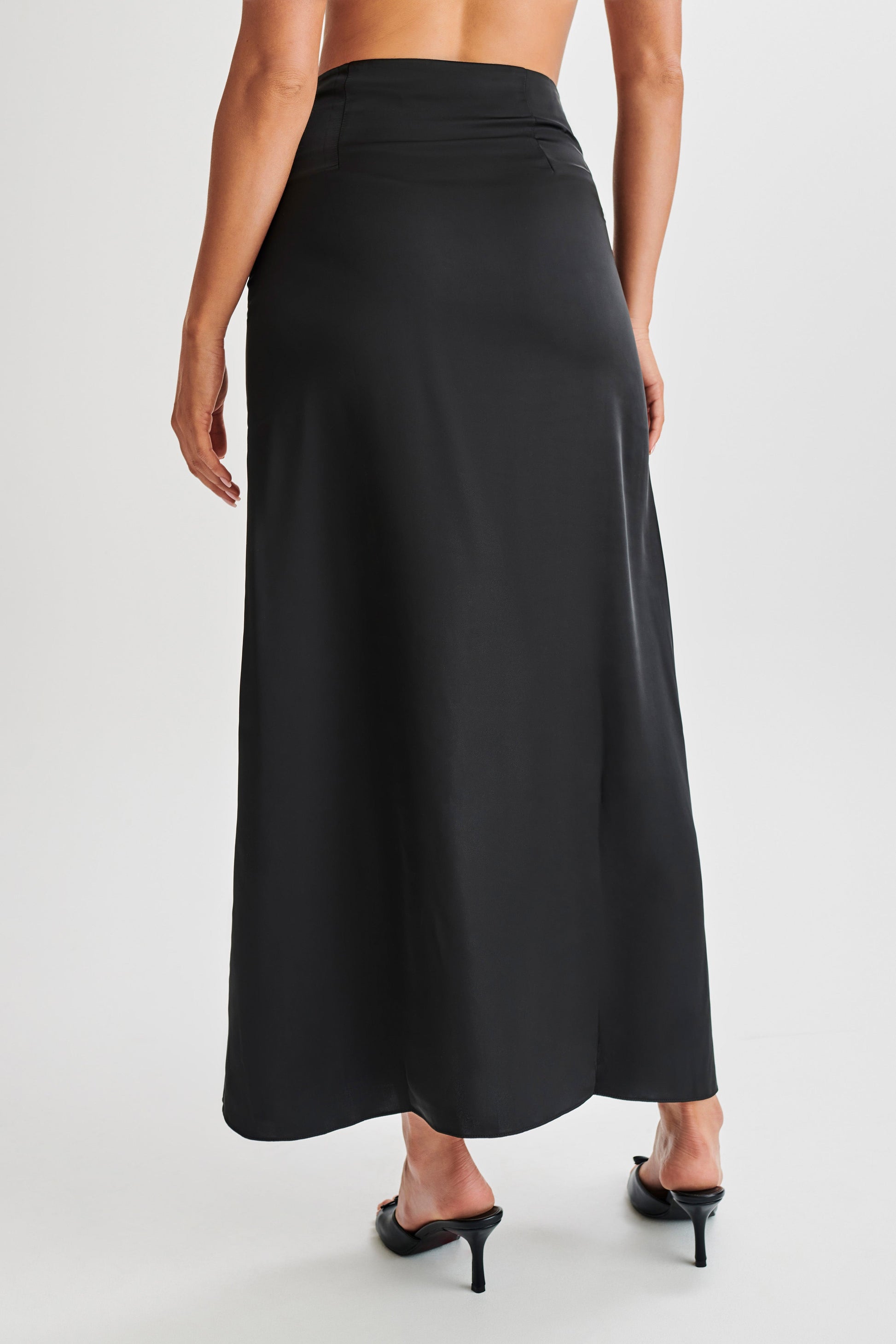 Luella Satin Lace Maxi Skirt - Black #3