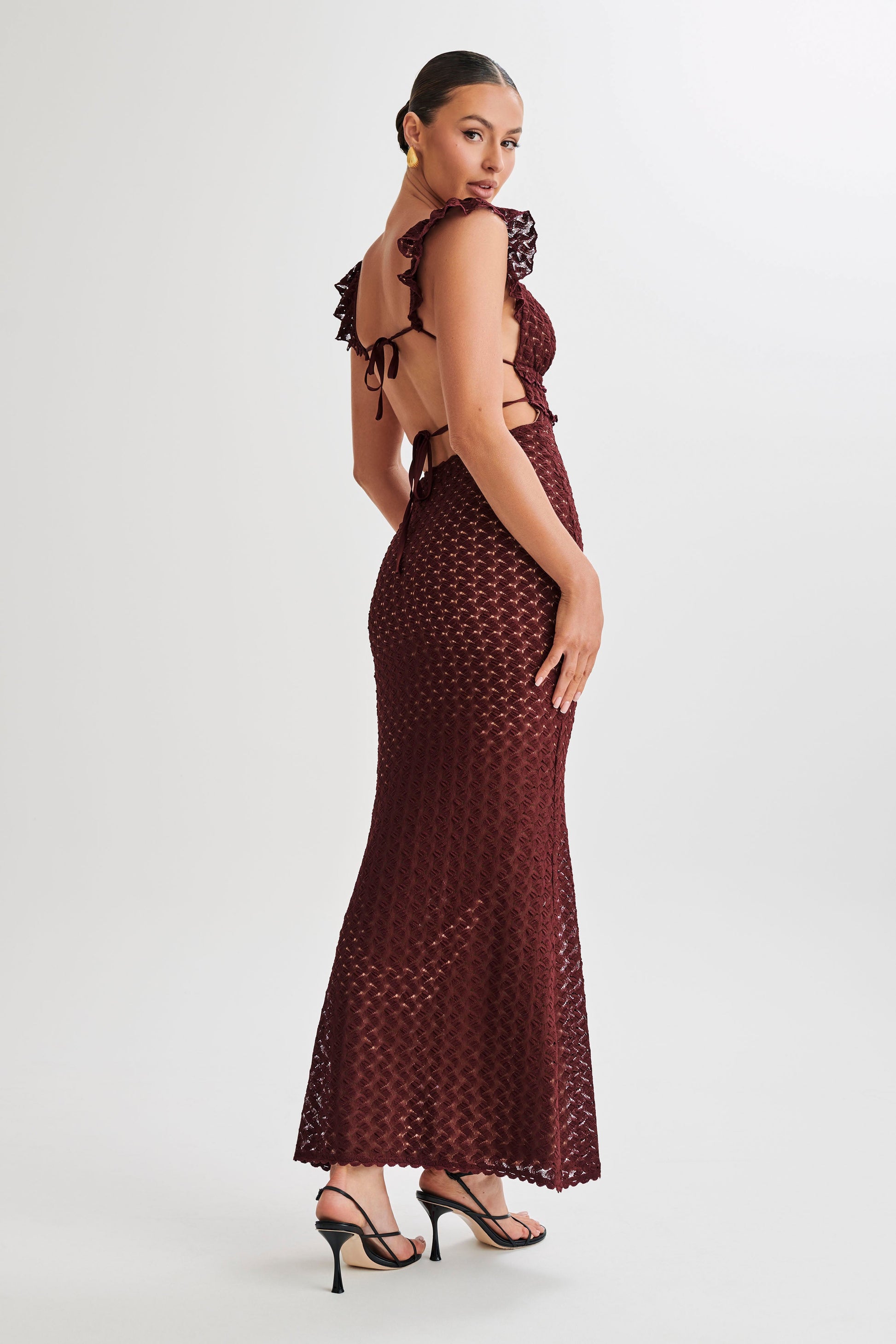 Ezra Lace Maxi Dress - Plum #3