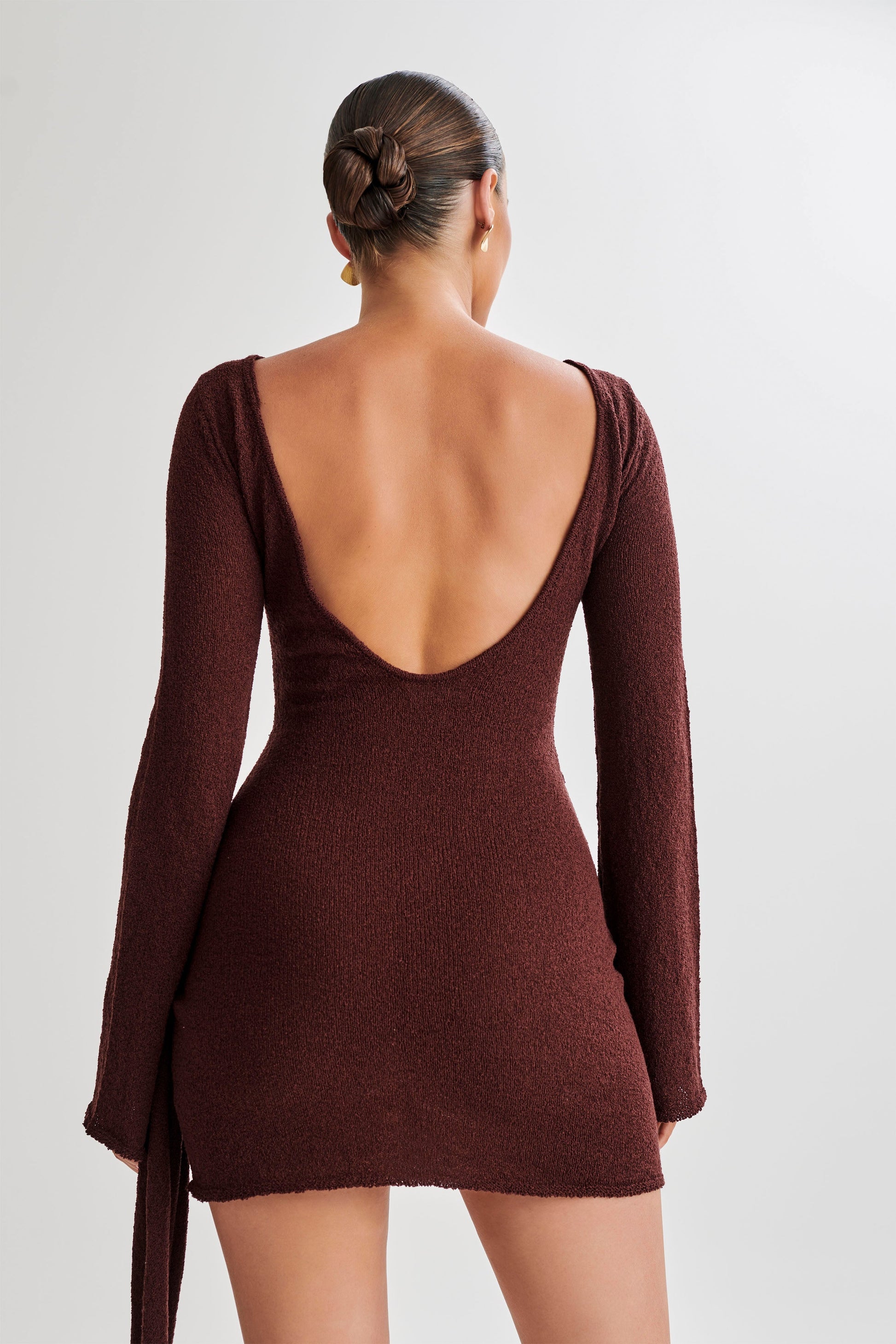Liana Long Sleeve Knit Mini Dress - Plum #6