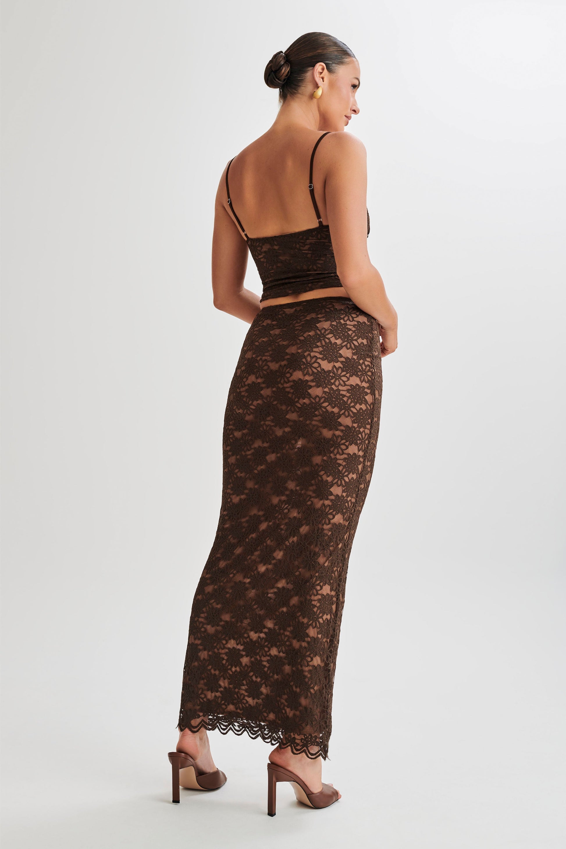 Elska Lace Maxi Skirt - Chocolate #10