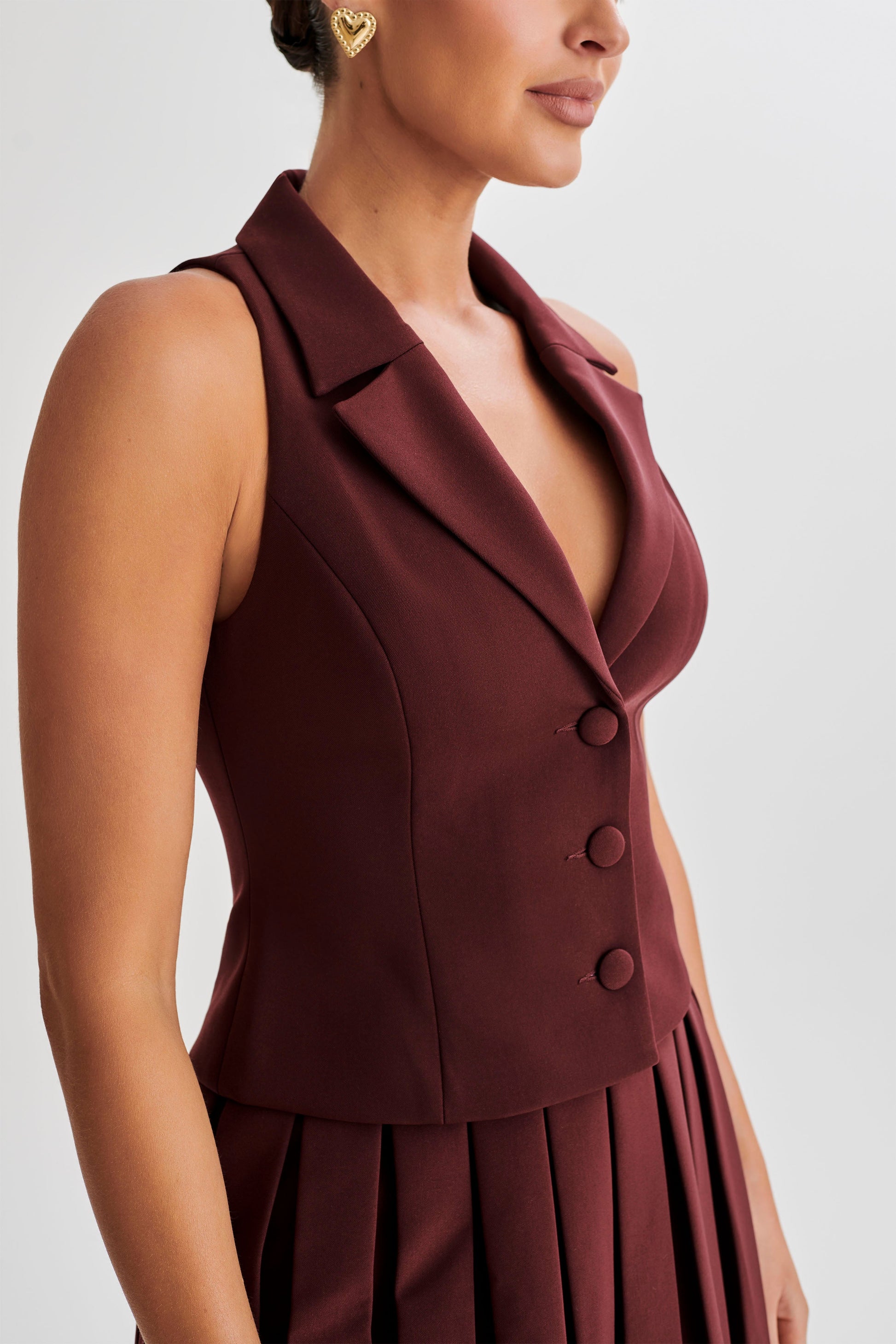 Mura Suiting Vest - Plum #2