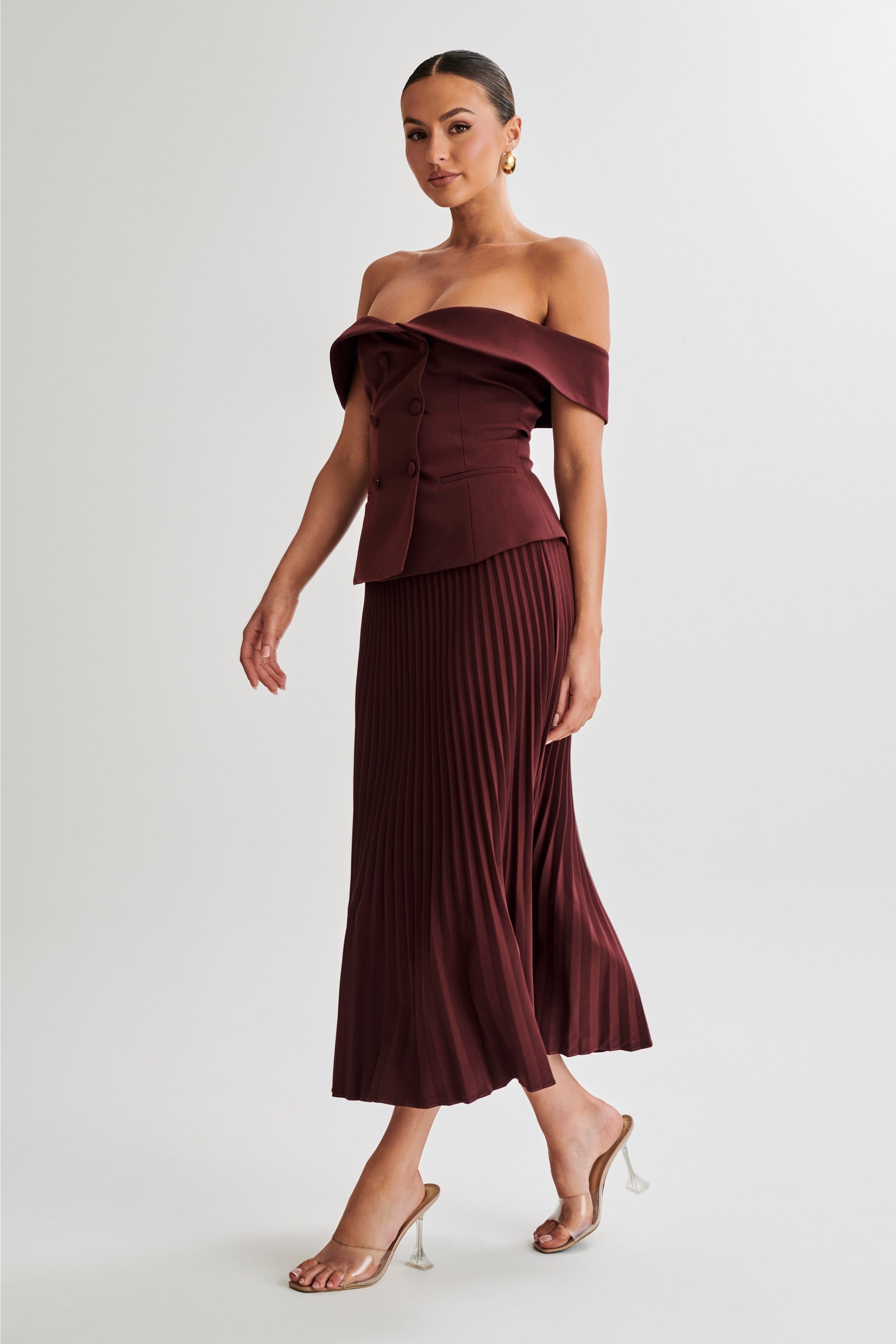 Krista Strapless Suiting Top - Plum #6