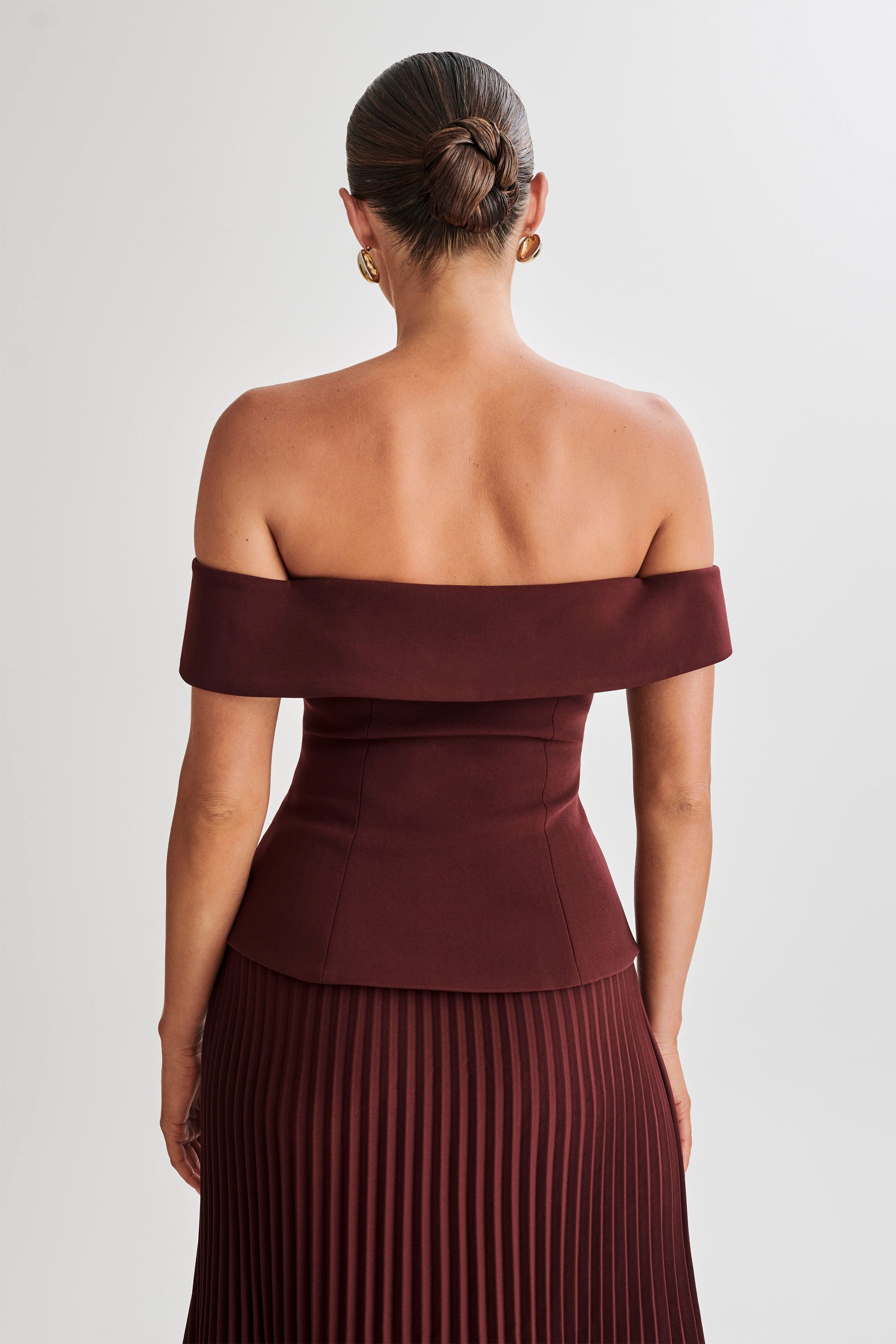 Krista Strapless Suiting Top - Plum #5