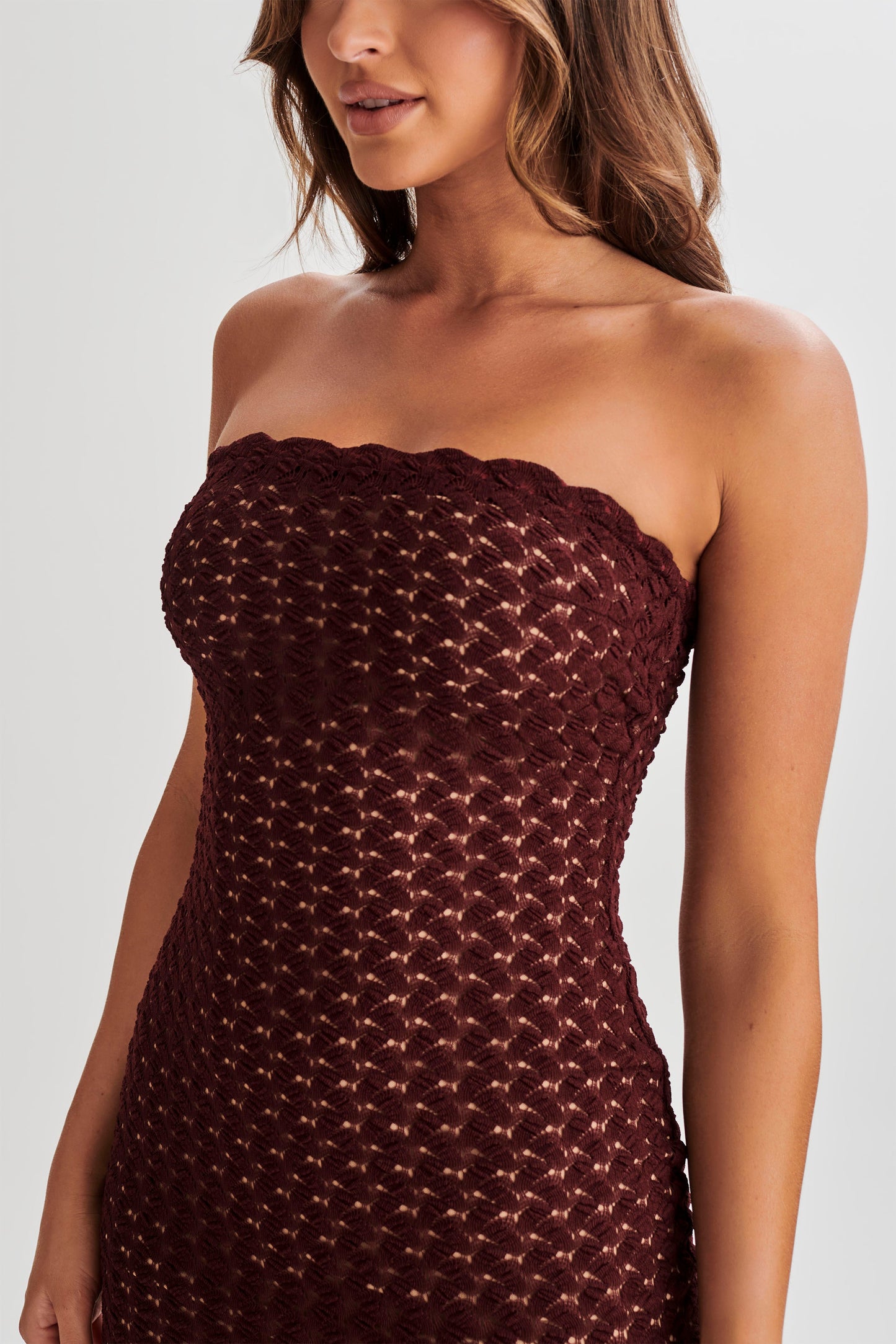 Amadea Lace Mini Dress - Plum