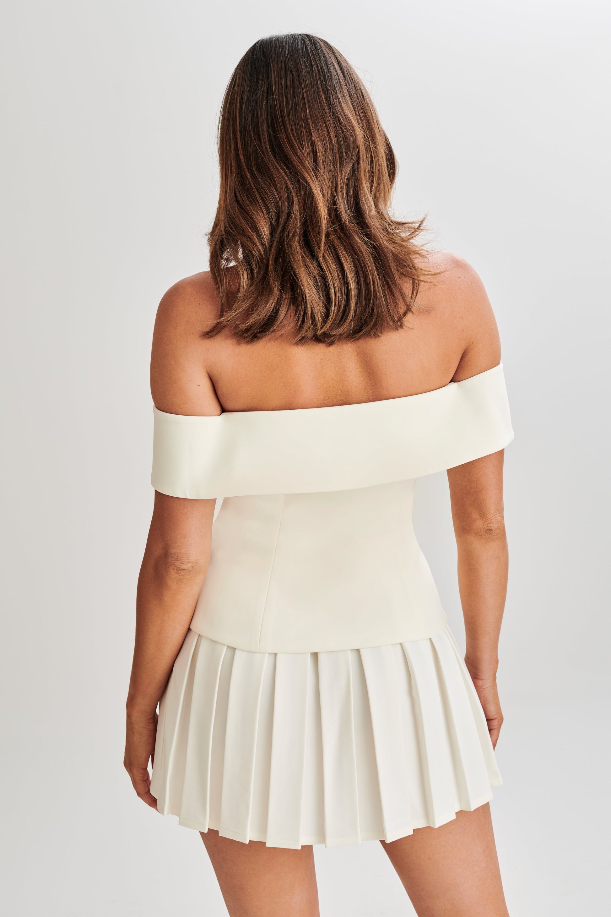 Krista Strapless Suiting Top - Ivory #4