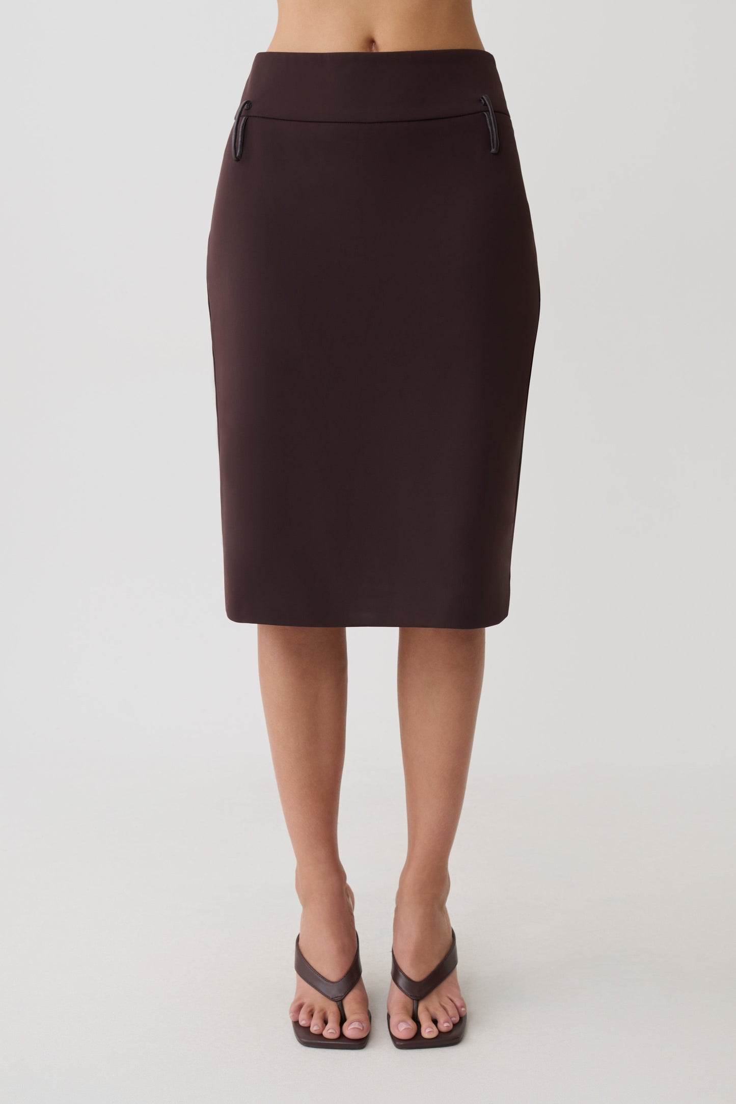 Brooke Suiting Midi Skirt - Burgundy