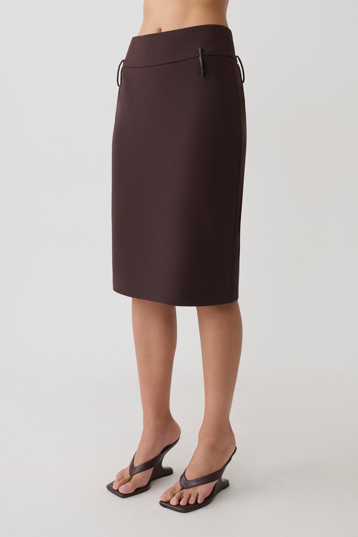 Brooke Suiting Midi Skirt - Burgundy