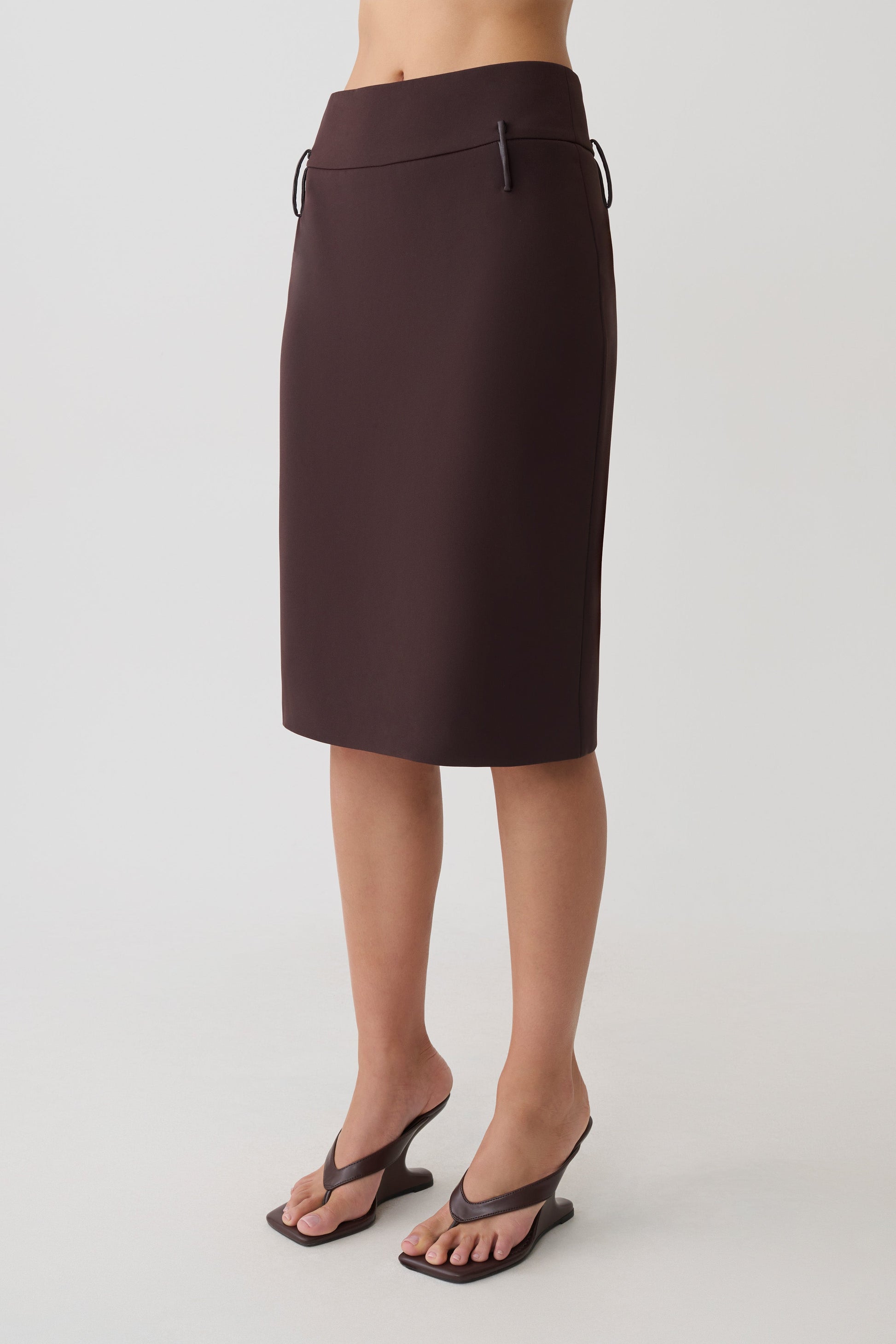 Brooke Suiting Midi Skirt - Burgundy #4