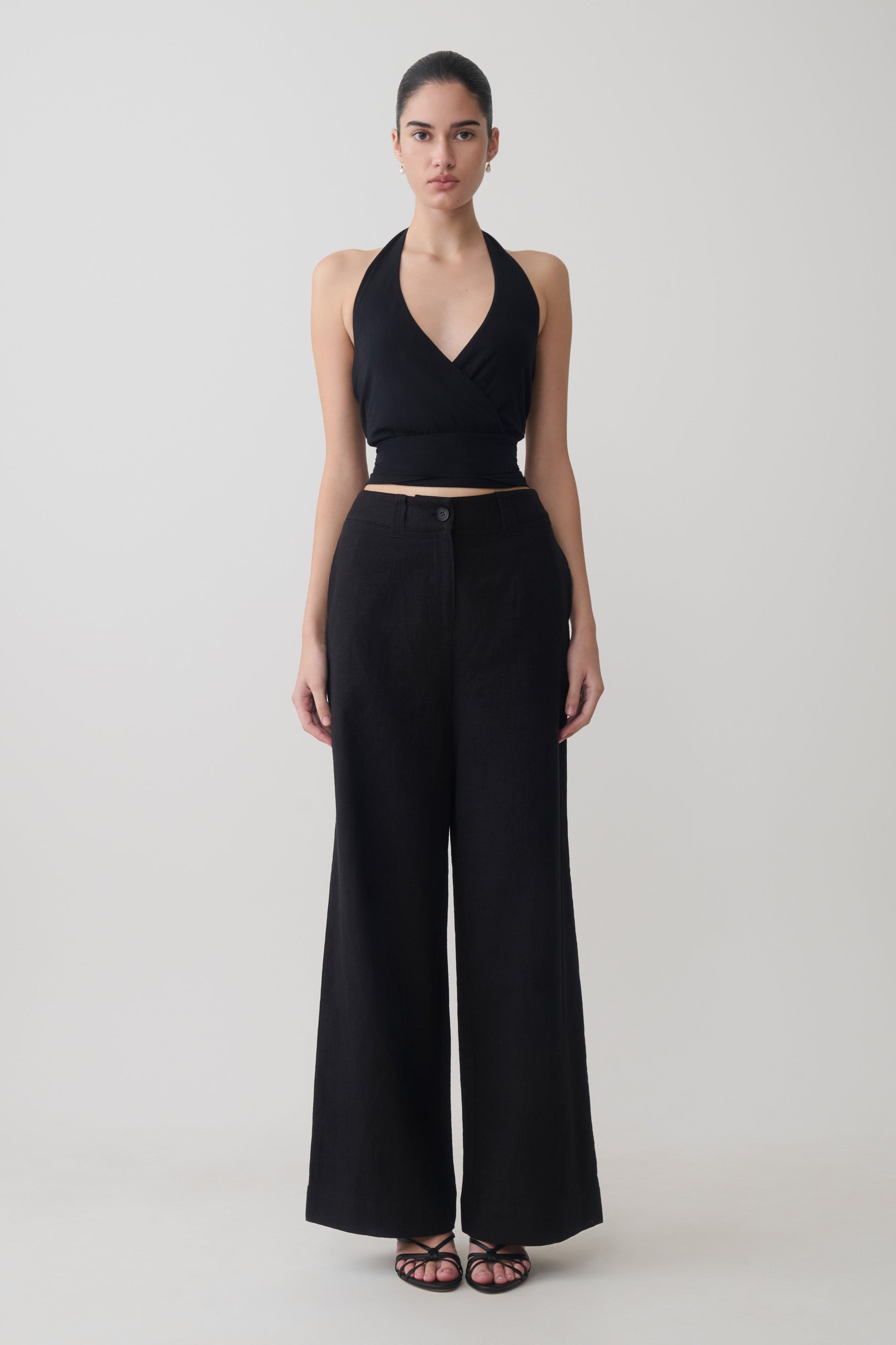 Jina Draped Halter Top - Black #6