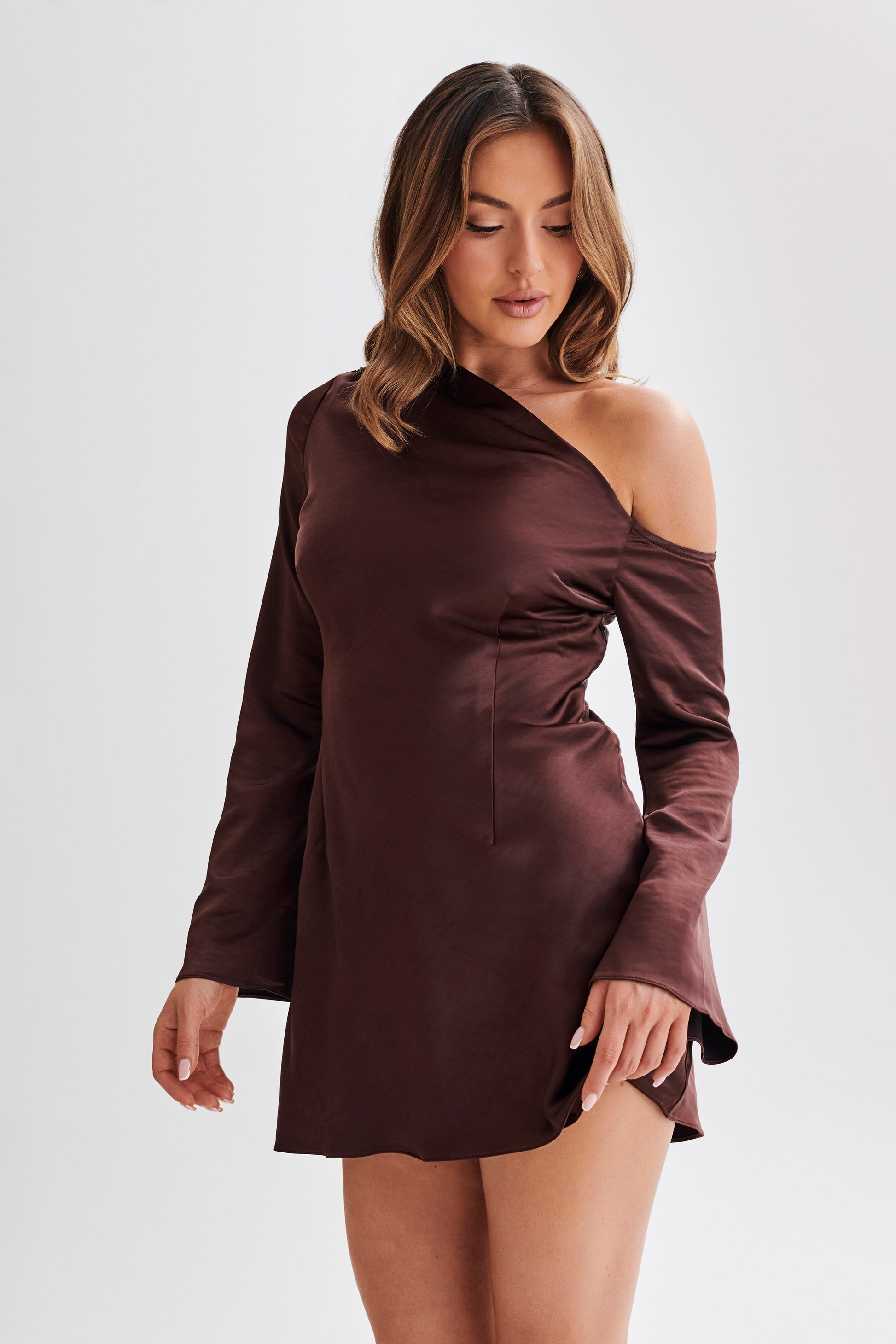 Nikita Long Sleeve Mini Dress - Dark Chocolate #7