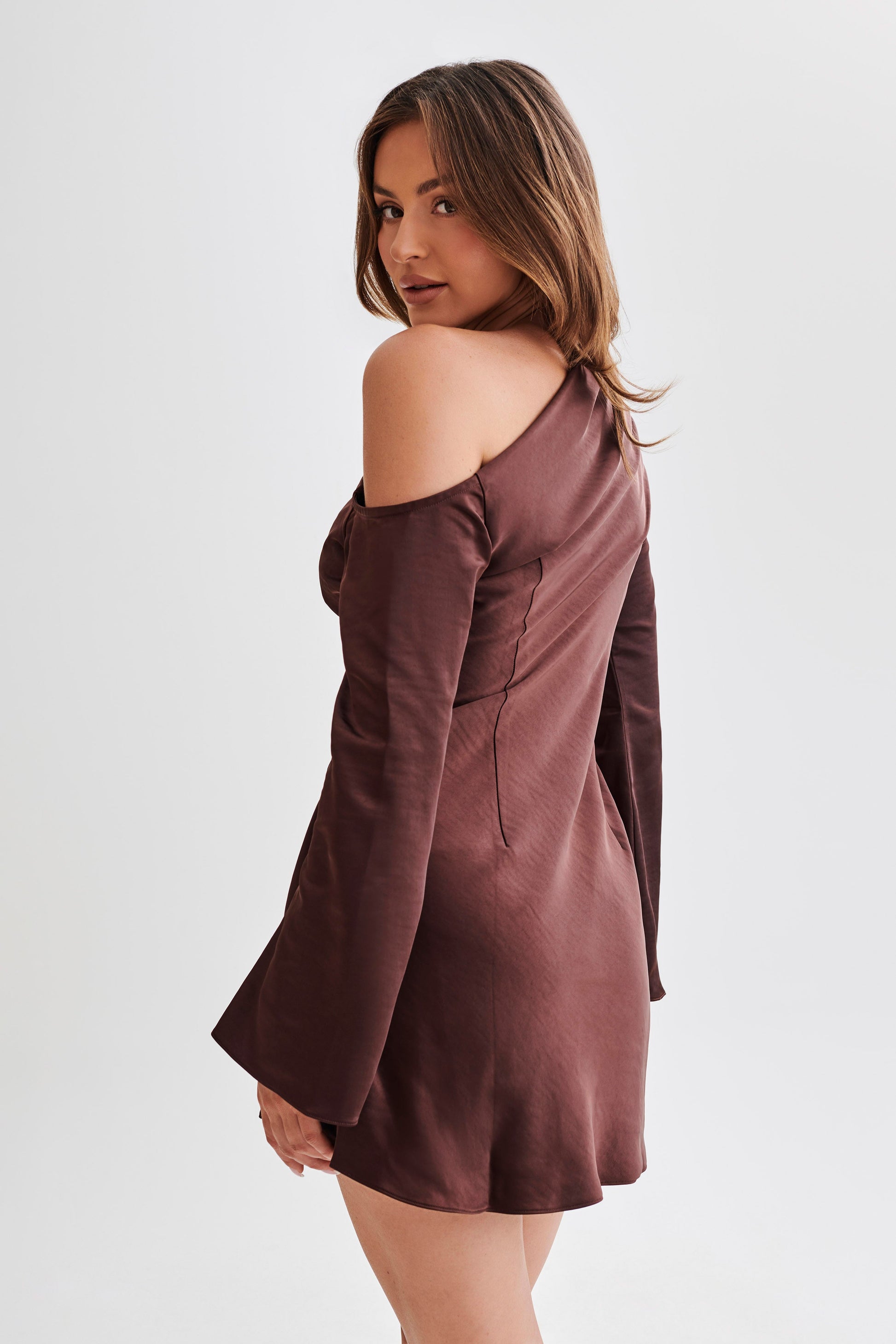 Nikita Long Sleeve Mini Dress - Dark Chocolate #4