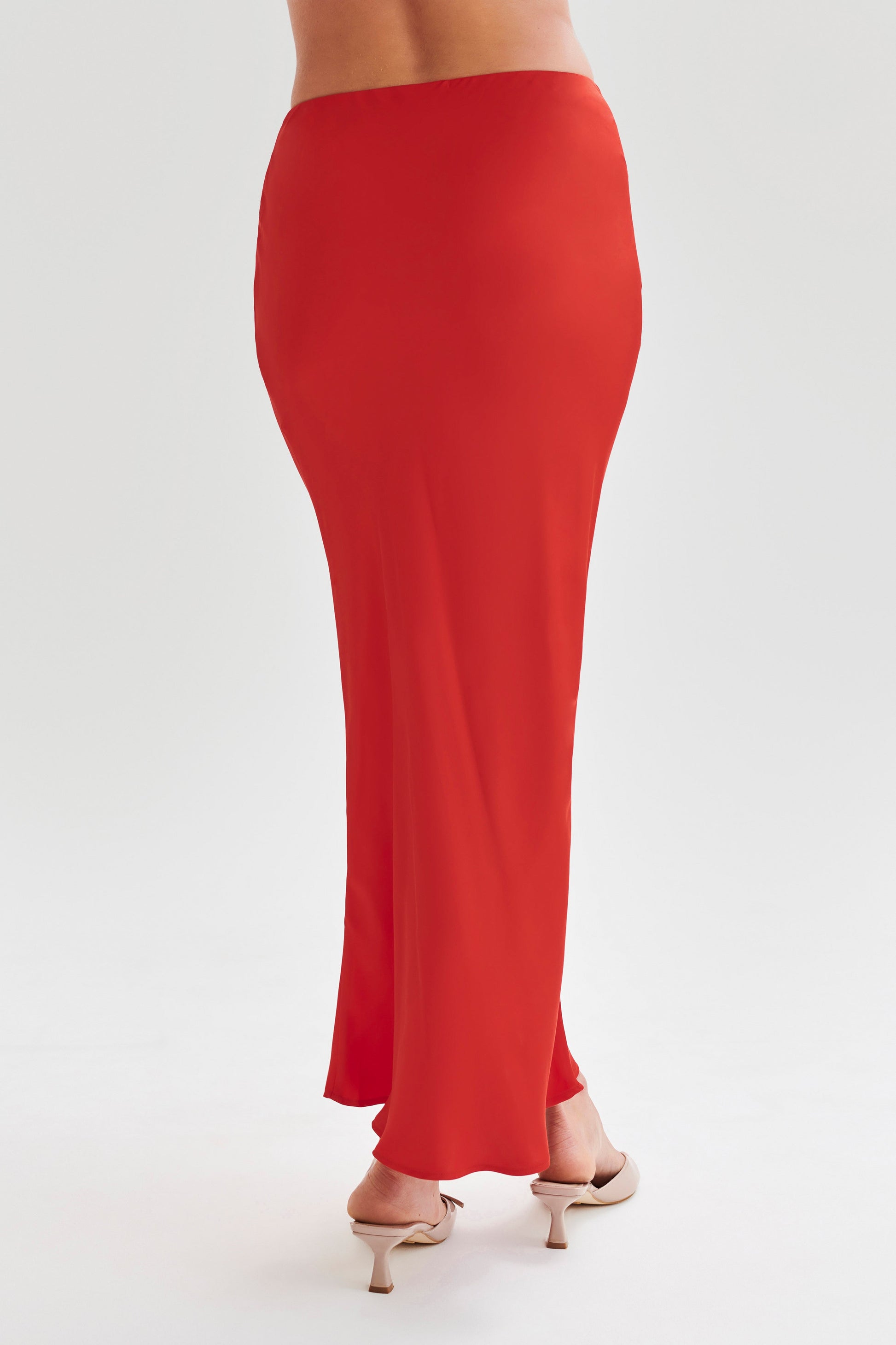 Violeta Satin Maxi Skirt - Red #8