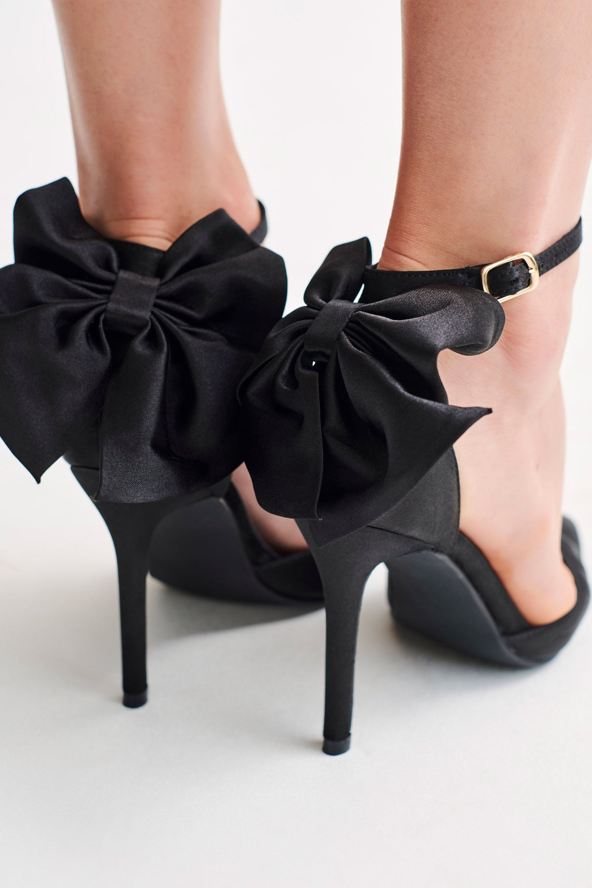 Charmed Satin Bow Heel - Black #5