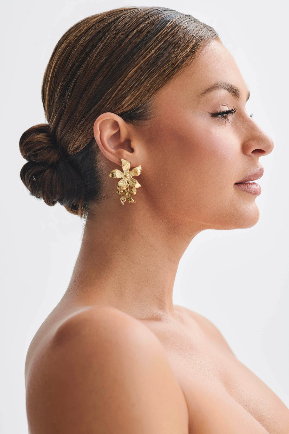 Infatuated Drop Flower Earrings - Gold #2