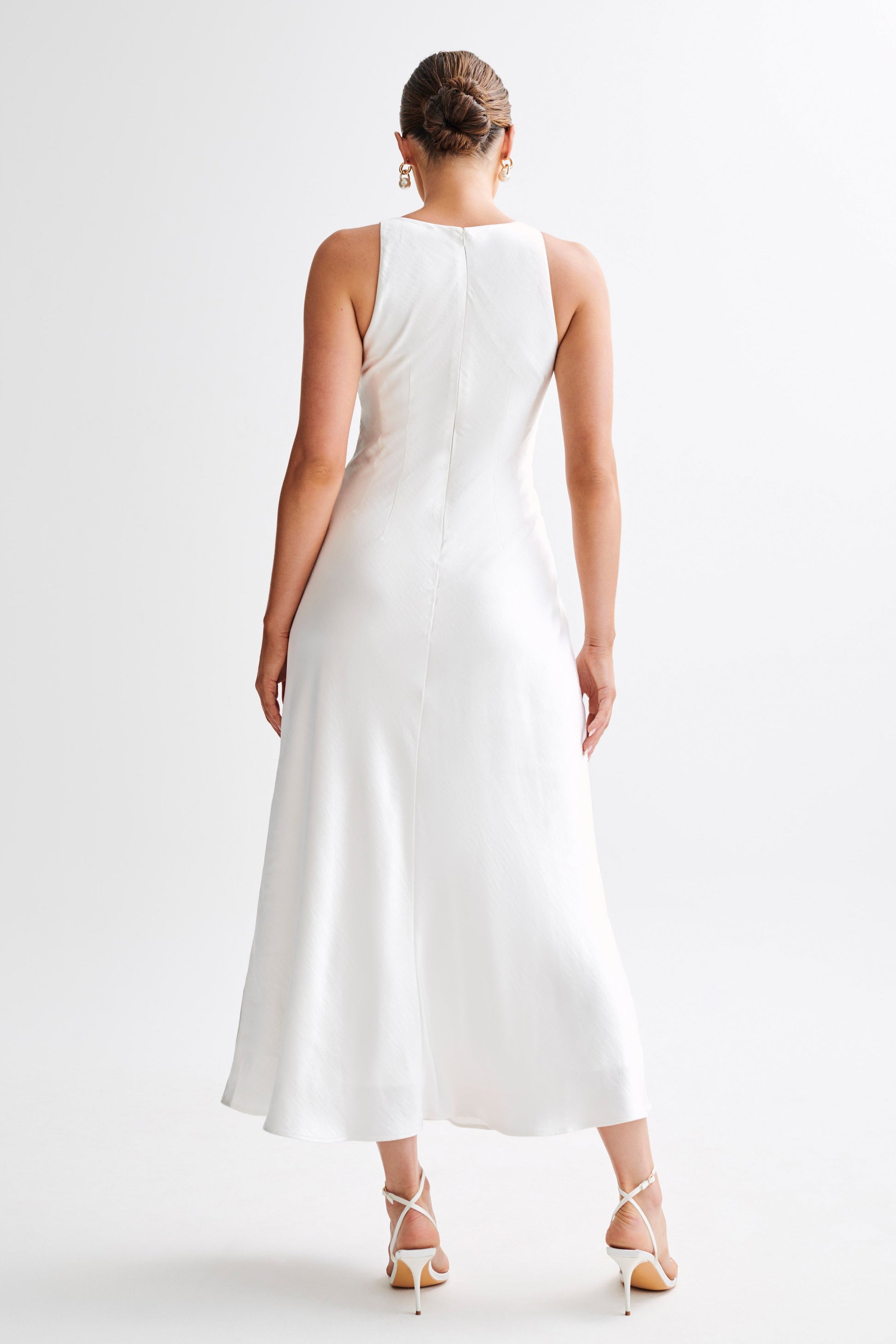 Meghan Satin Maxi Dress - Ivory #9