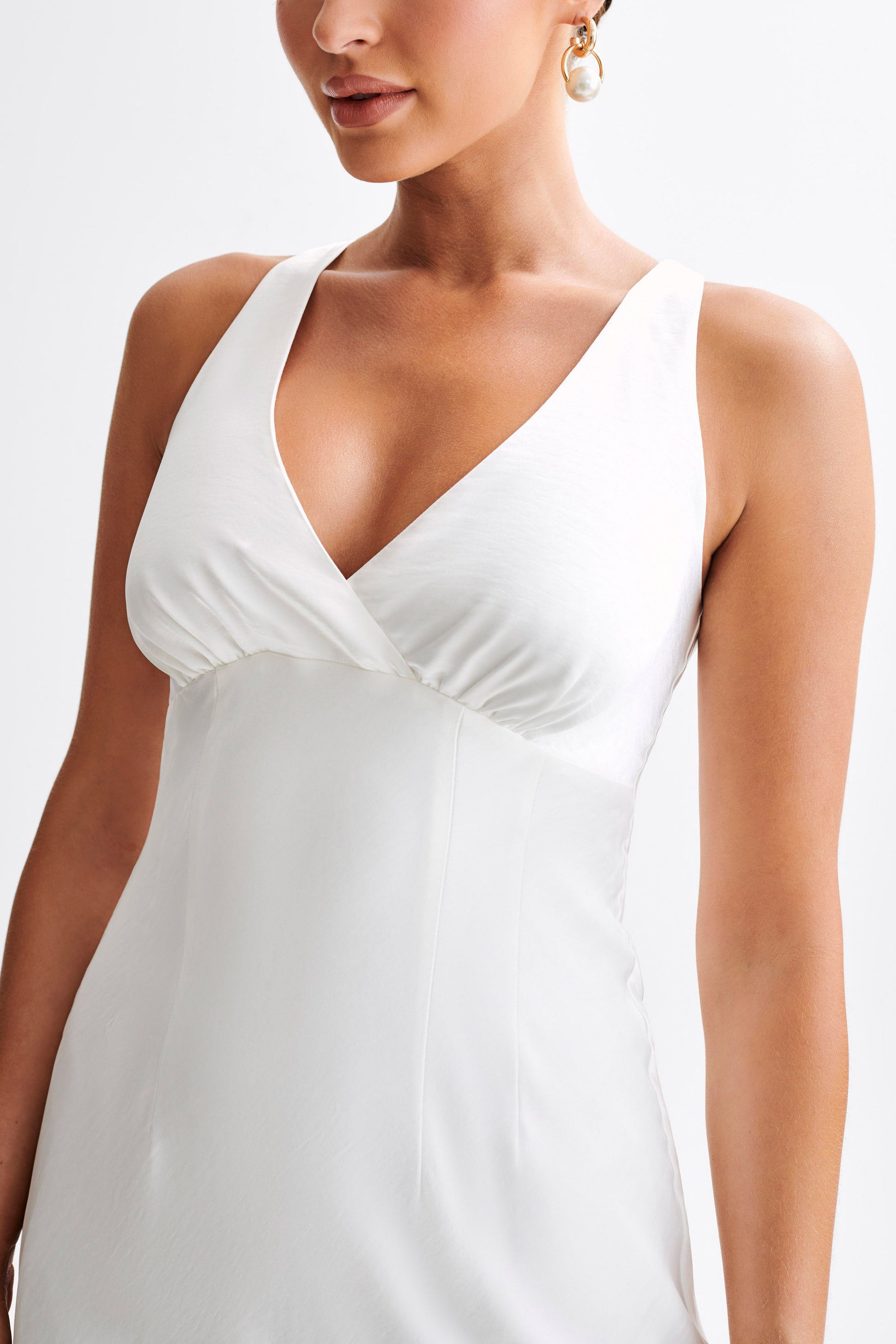 Meghan Satin Maxi Dress - Ivory #4