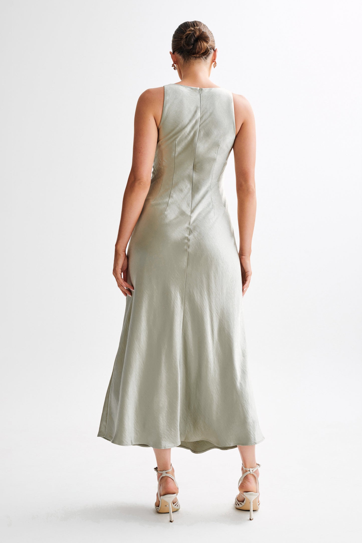 Meghan Satin Maxi Dress - Sage