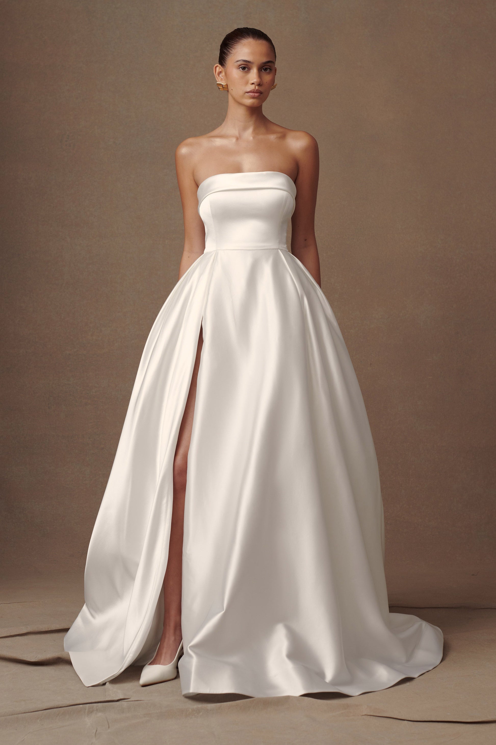 Eileen Strapless Wedding Gown - White #5