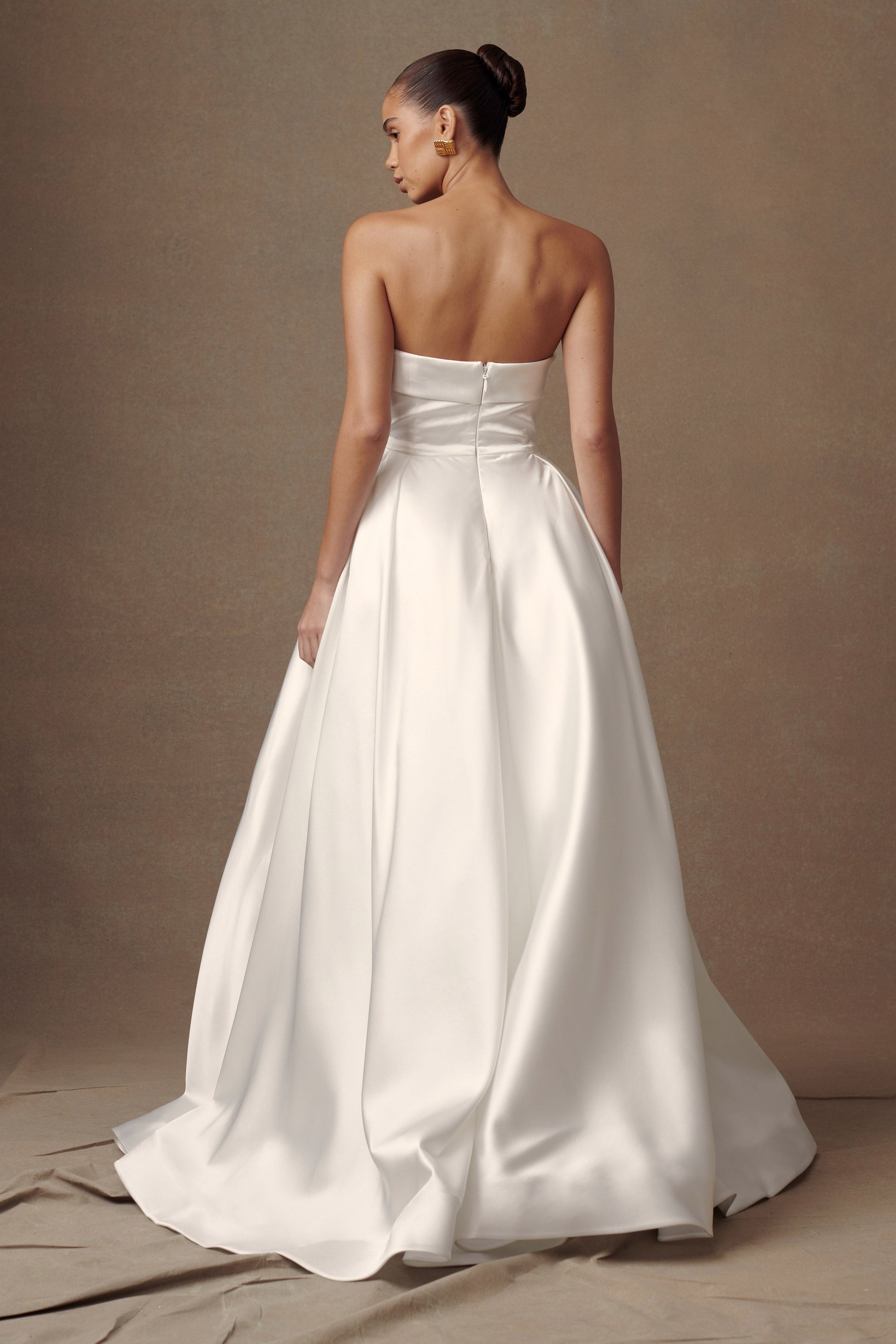 Eileen Strapless Wedding Gown - White #7