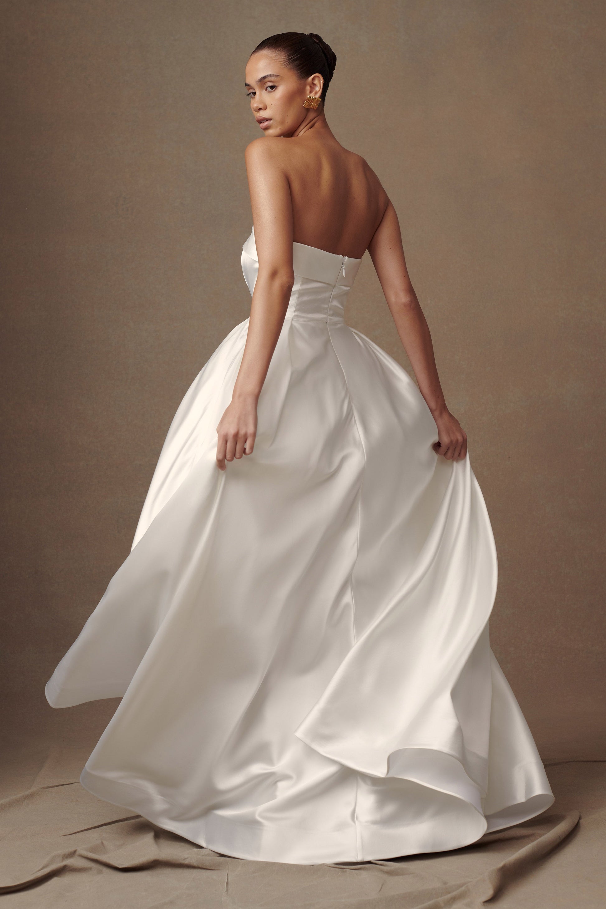 Eileen Strapless Wedding Gown - White #3