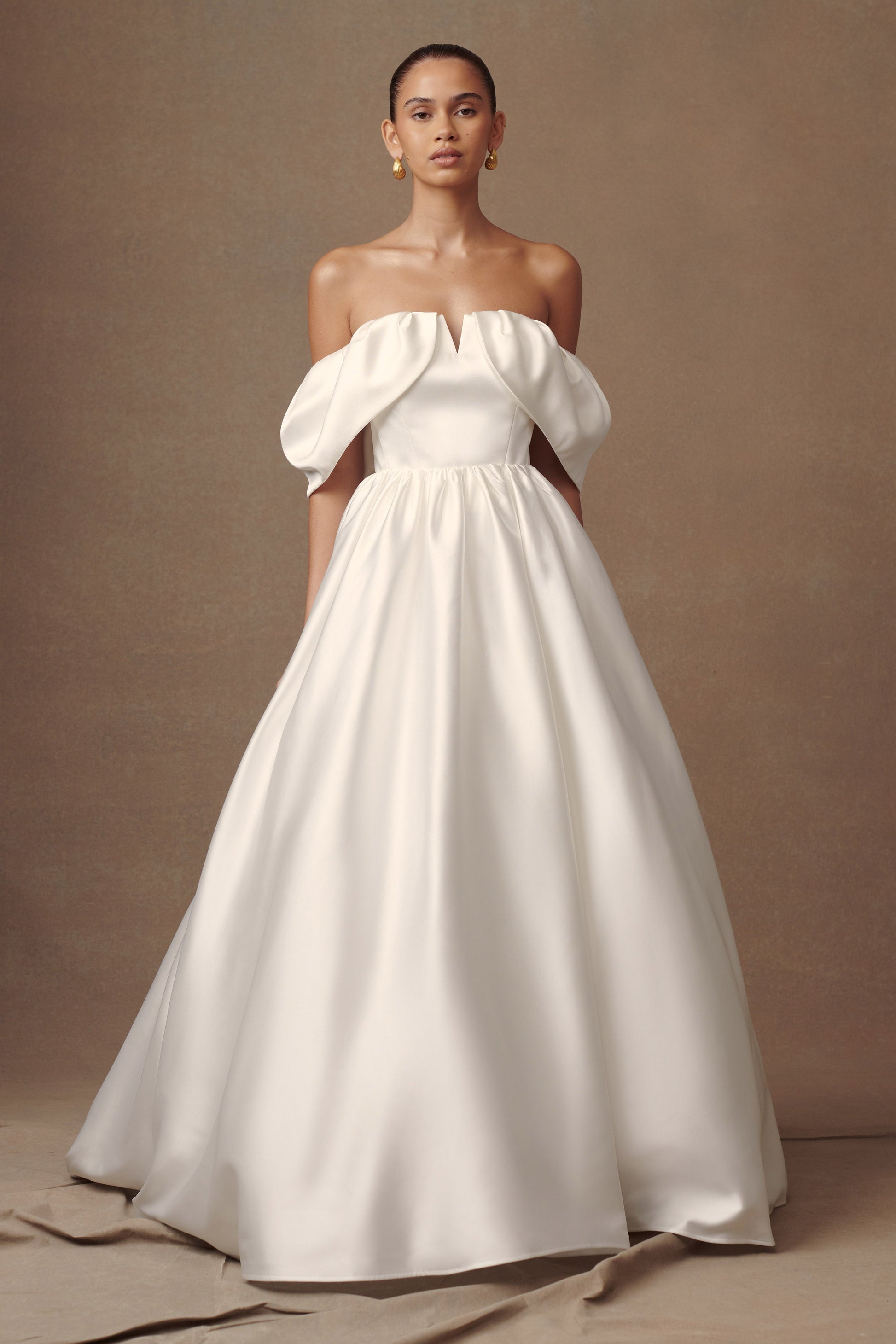 Portia Off Shoulder Satin Corset Top - White #2