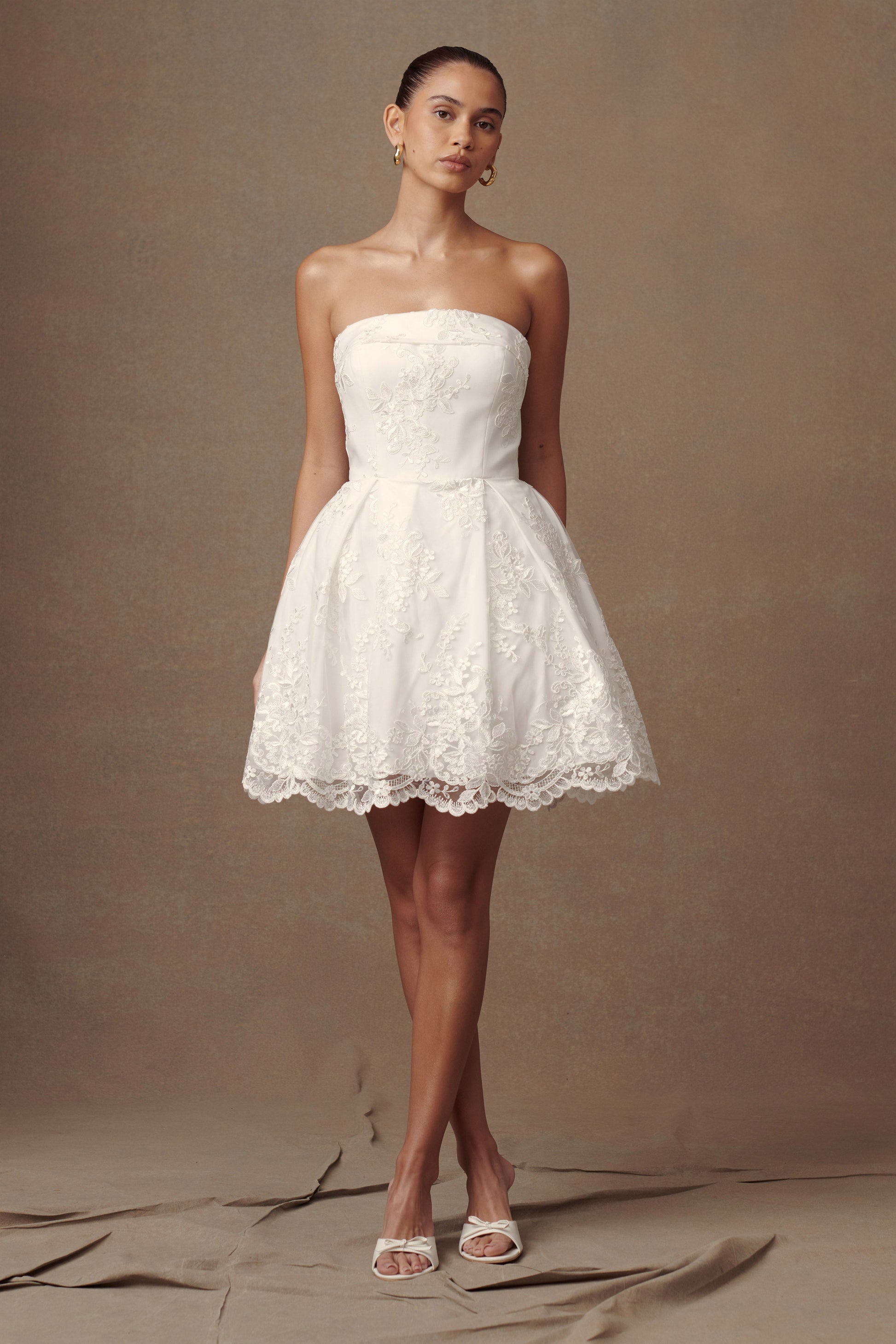 Eileen Lace Mini Dress - White #5